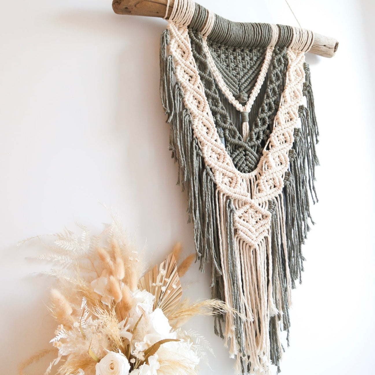 Macrame Wall Hanging | Hand Woven - Olive