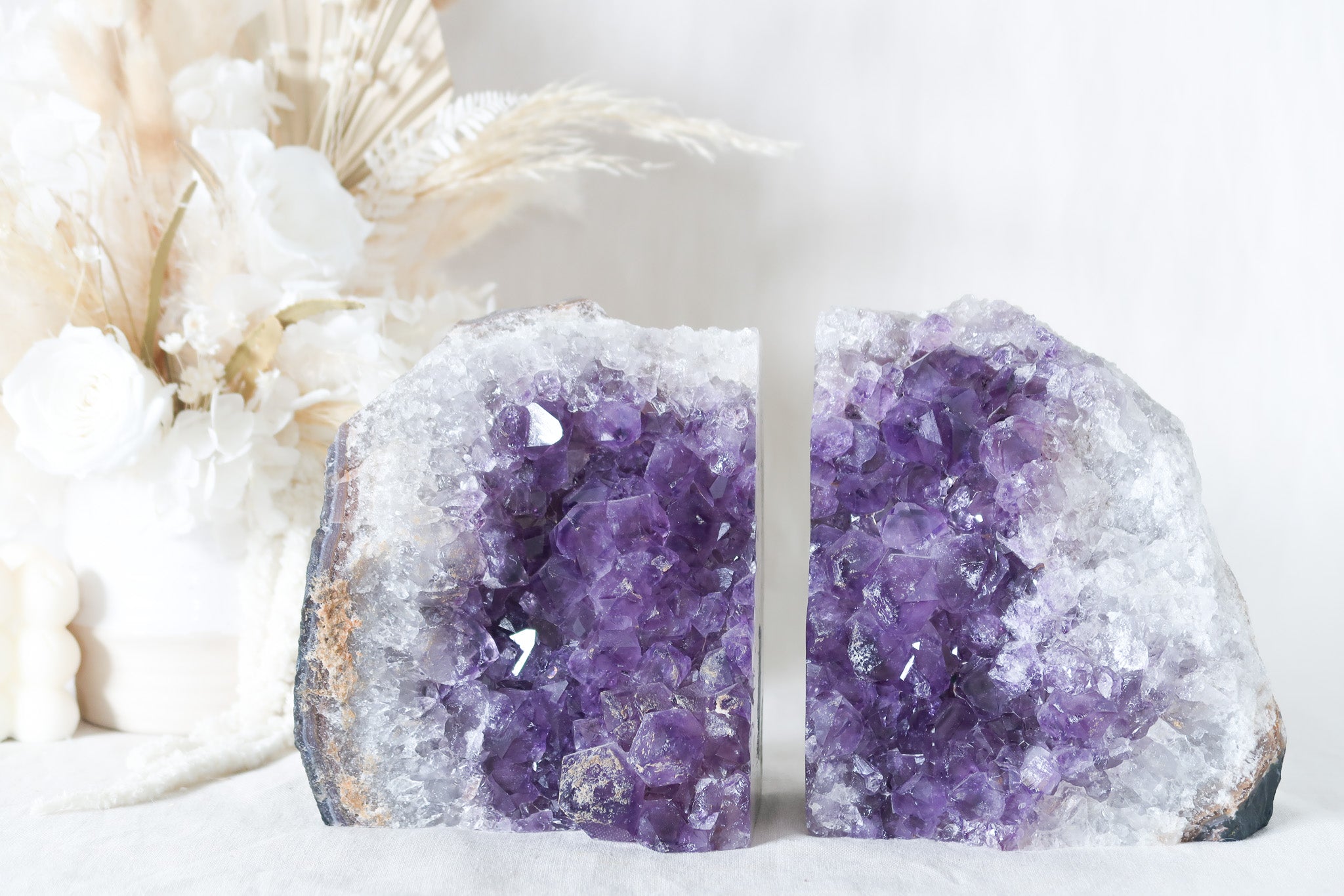 Amethyst Cluster Bookends
