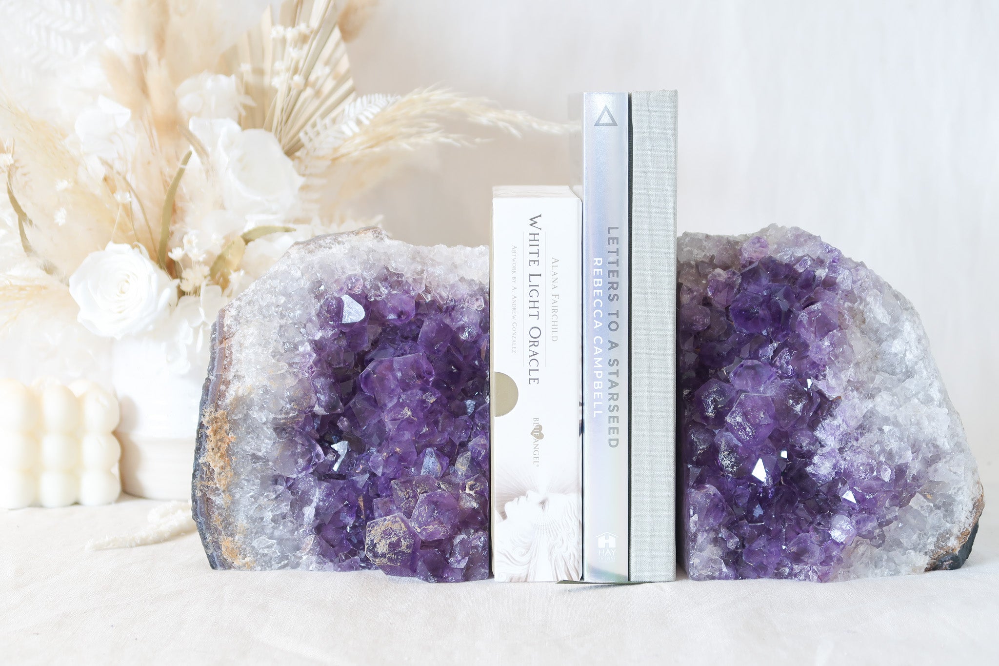 Amethyst Cluster Bookends