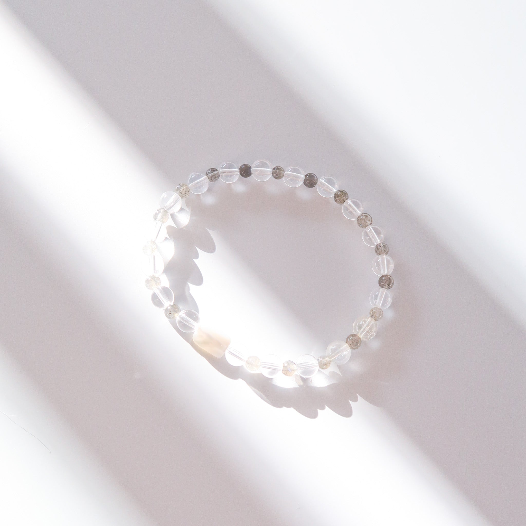 Clear Quartz, Labradorite & Mother of Pearl Bracelet