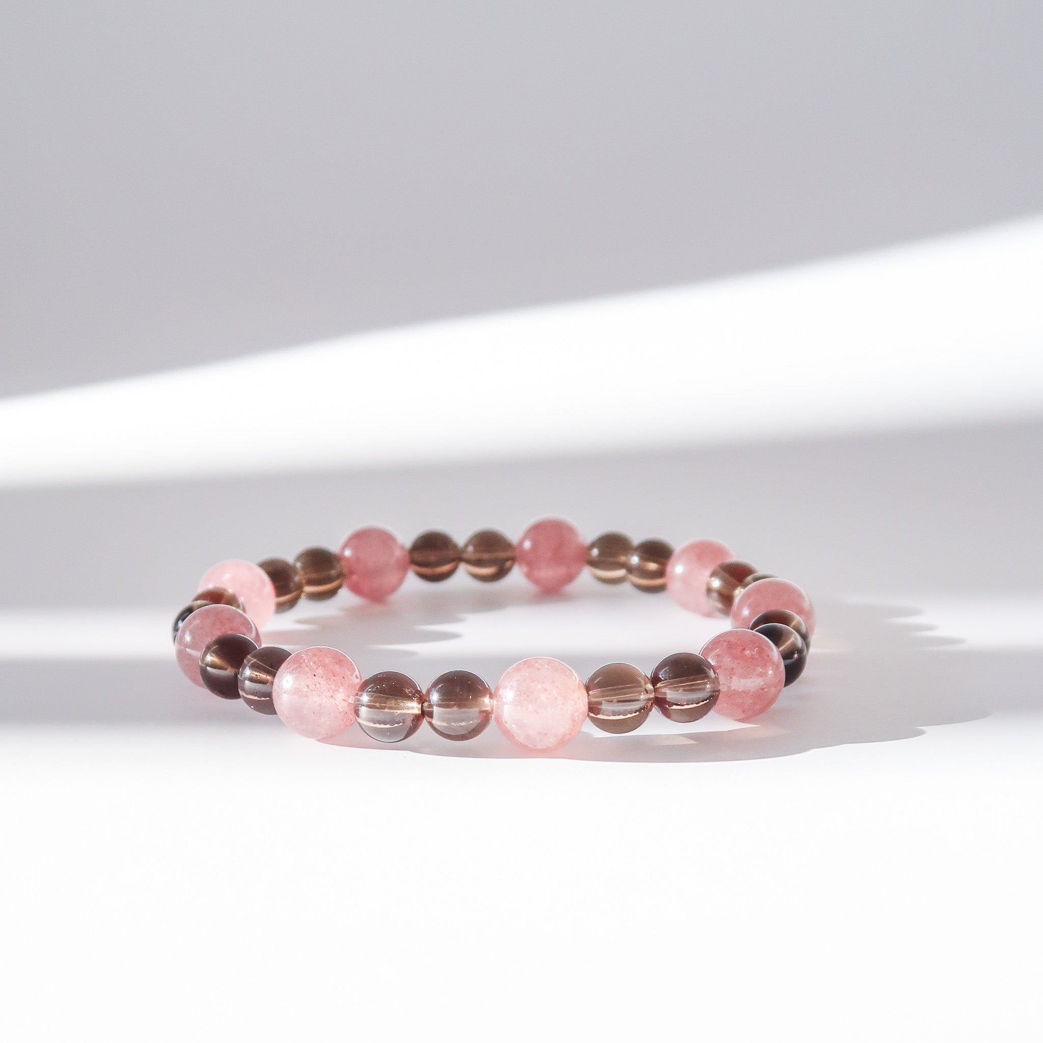 Smoky Quartz & Strawberry Quartz Bracelet
