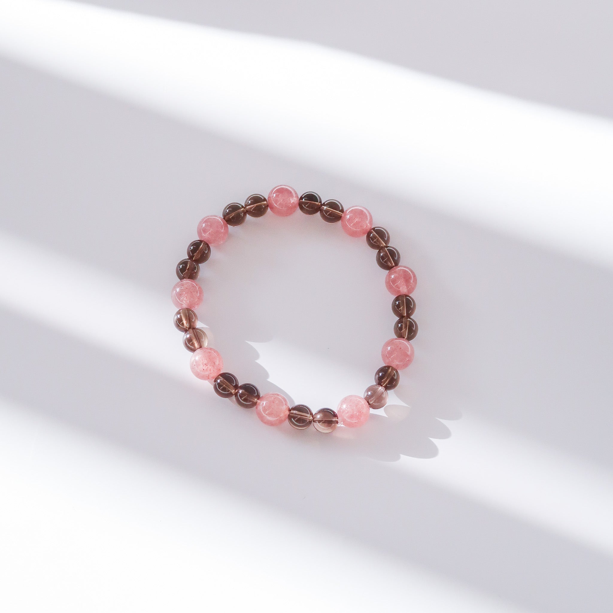 Smoky Quartz & Strawberry Quartz Bracelet