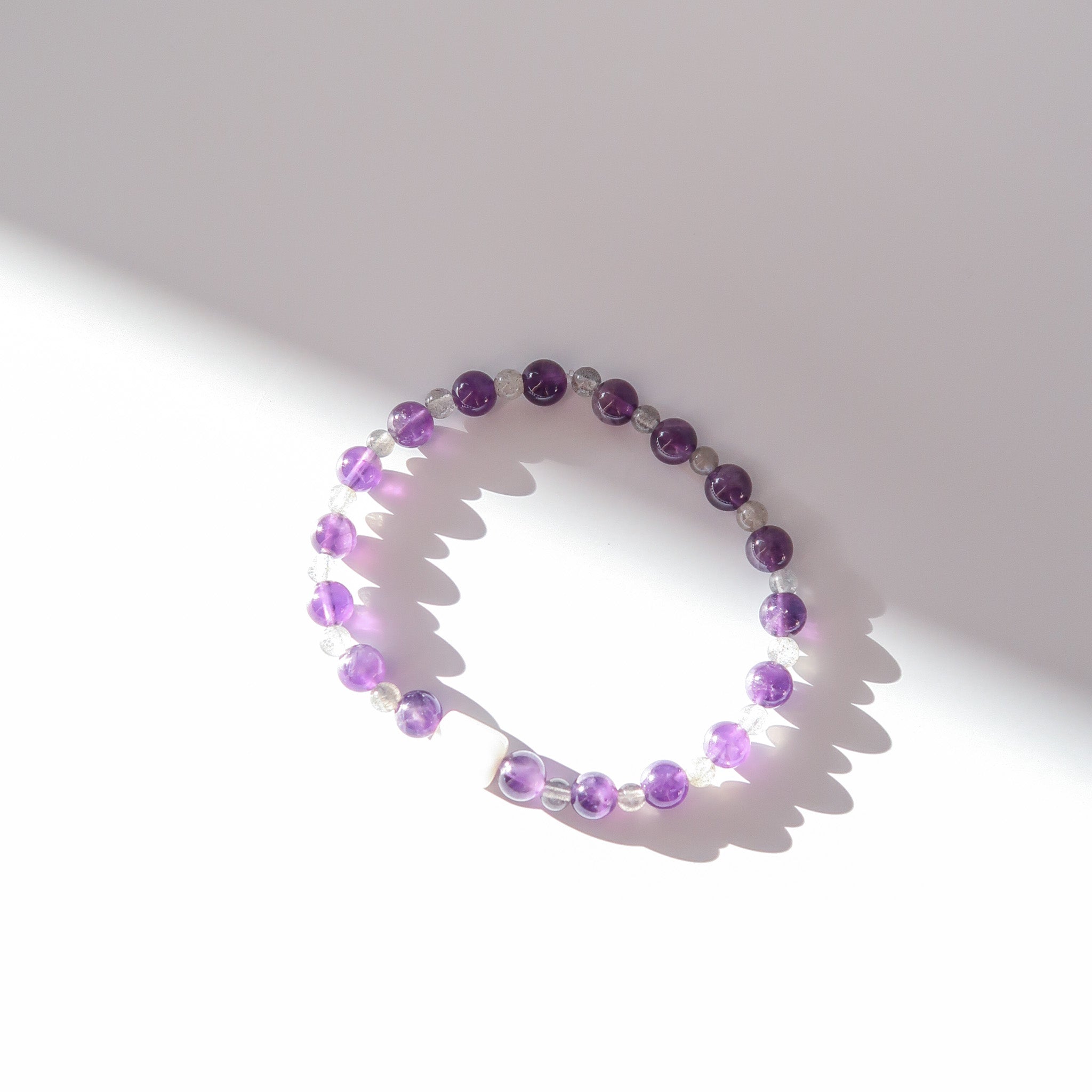 Amethyst, Labradorite & Mother of Pearl Bracelet