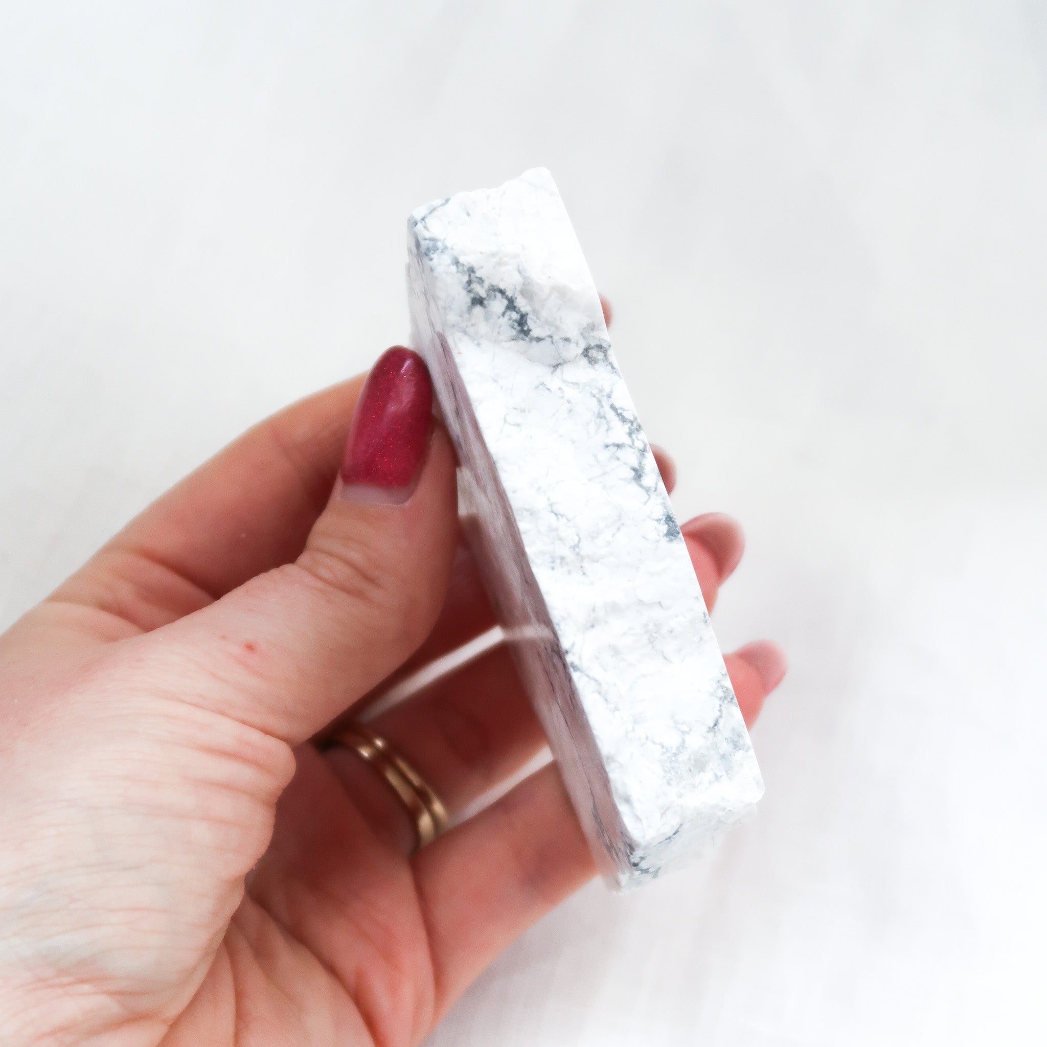 Semi Polished Howlite Piece
