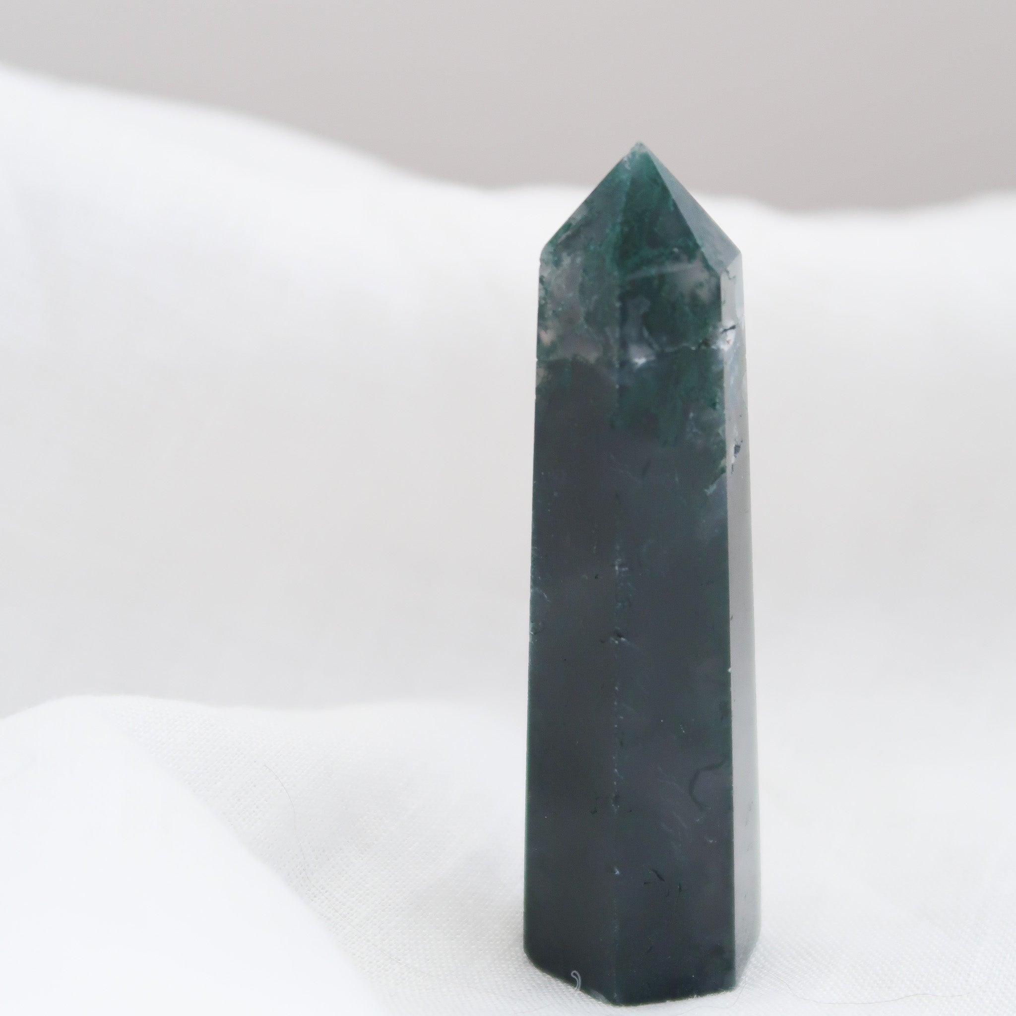 Moss Agate Point #1 - DAMAGED - DISCOUNTED