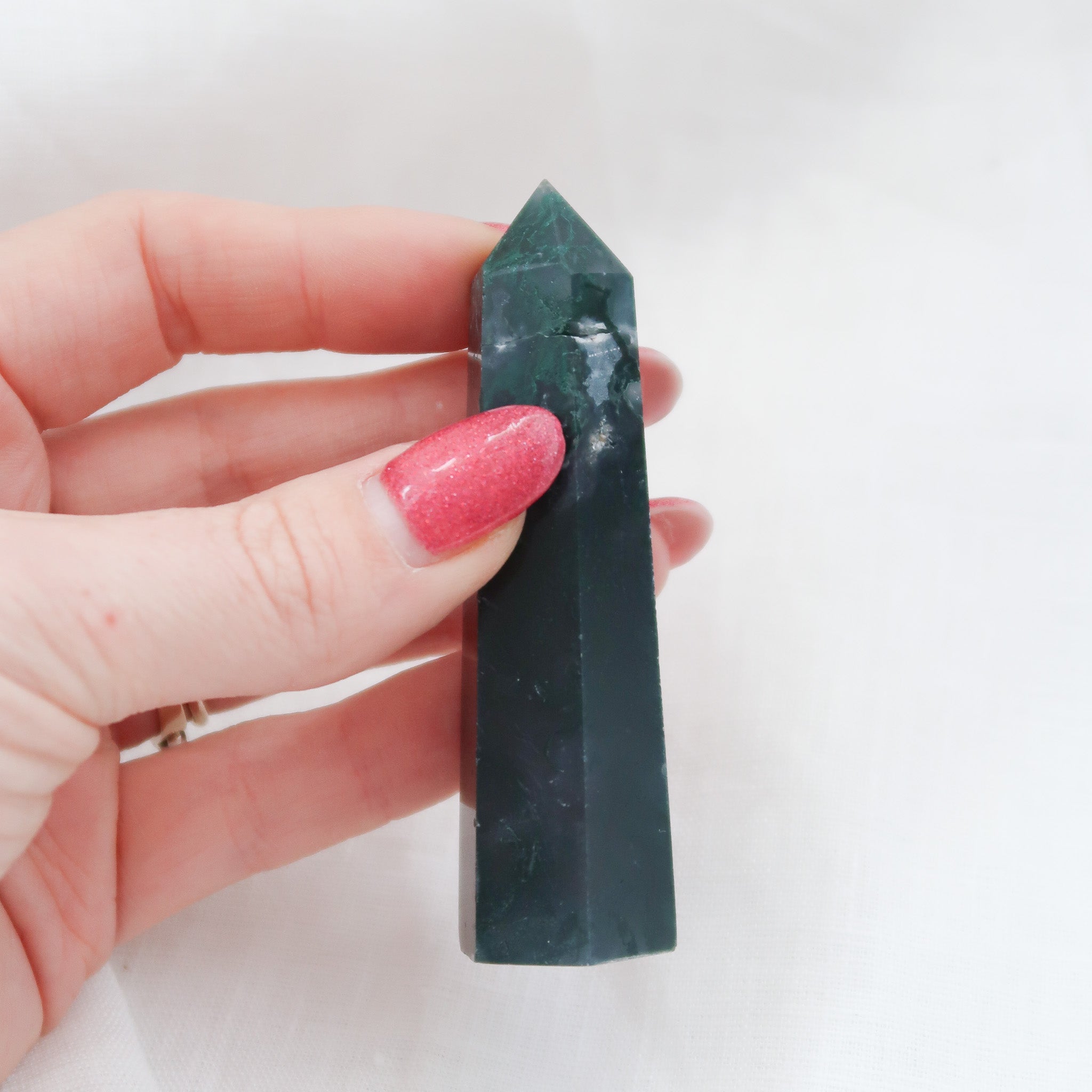 Moss Agate Point #1 - DAMAGED - DISCOUNTED