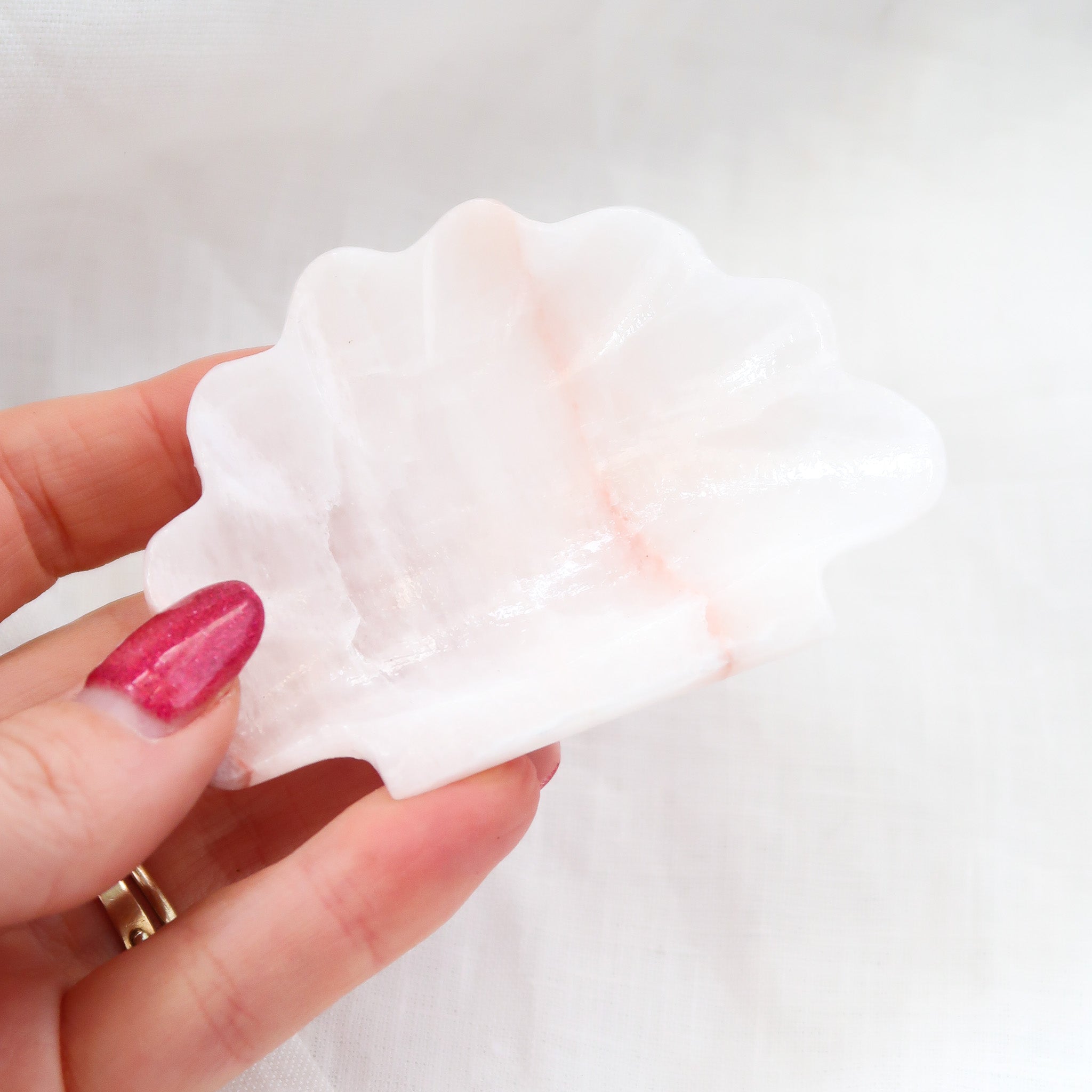 Pink Onyx Shell Trinket Dish