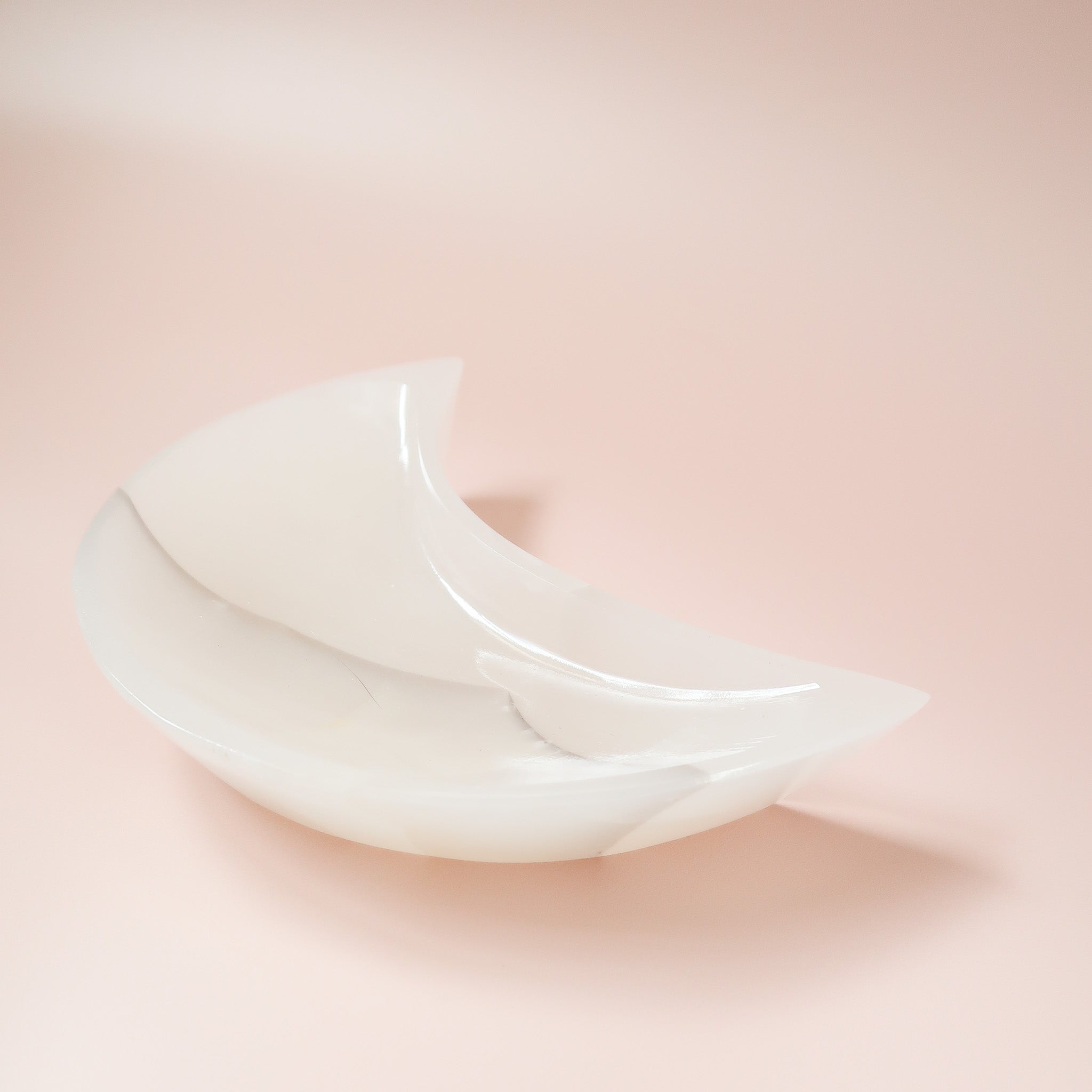 White Onyx Crescent Moon Dish