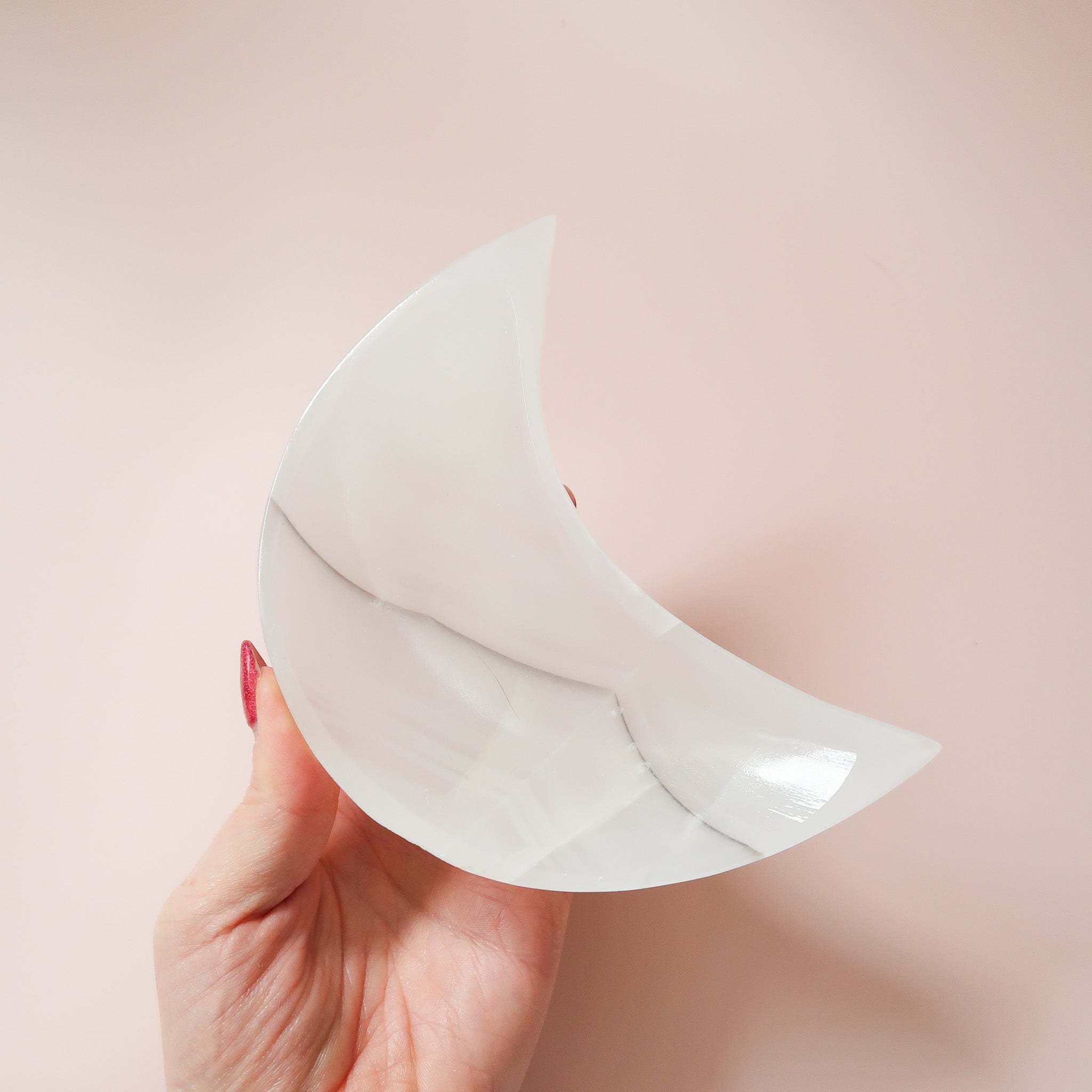 White Onyx Crescent Moon Dish
