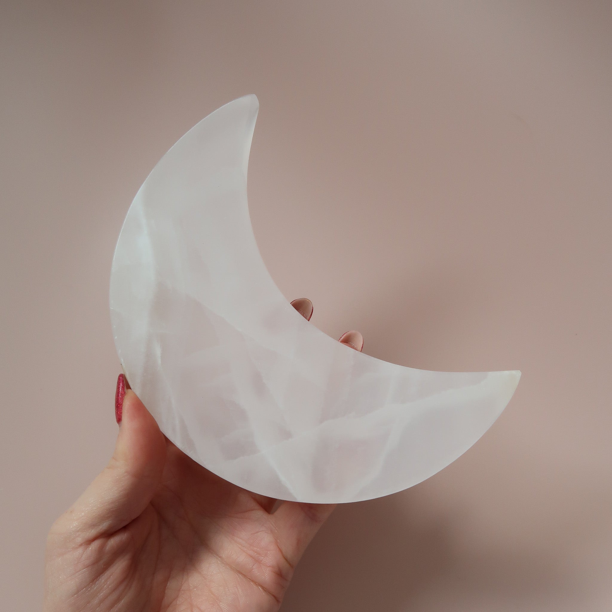 White Onyx Crescent Moon Plate