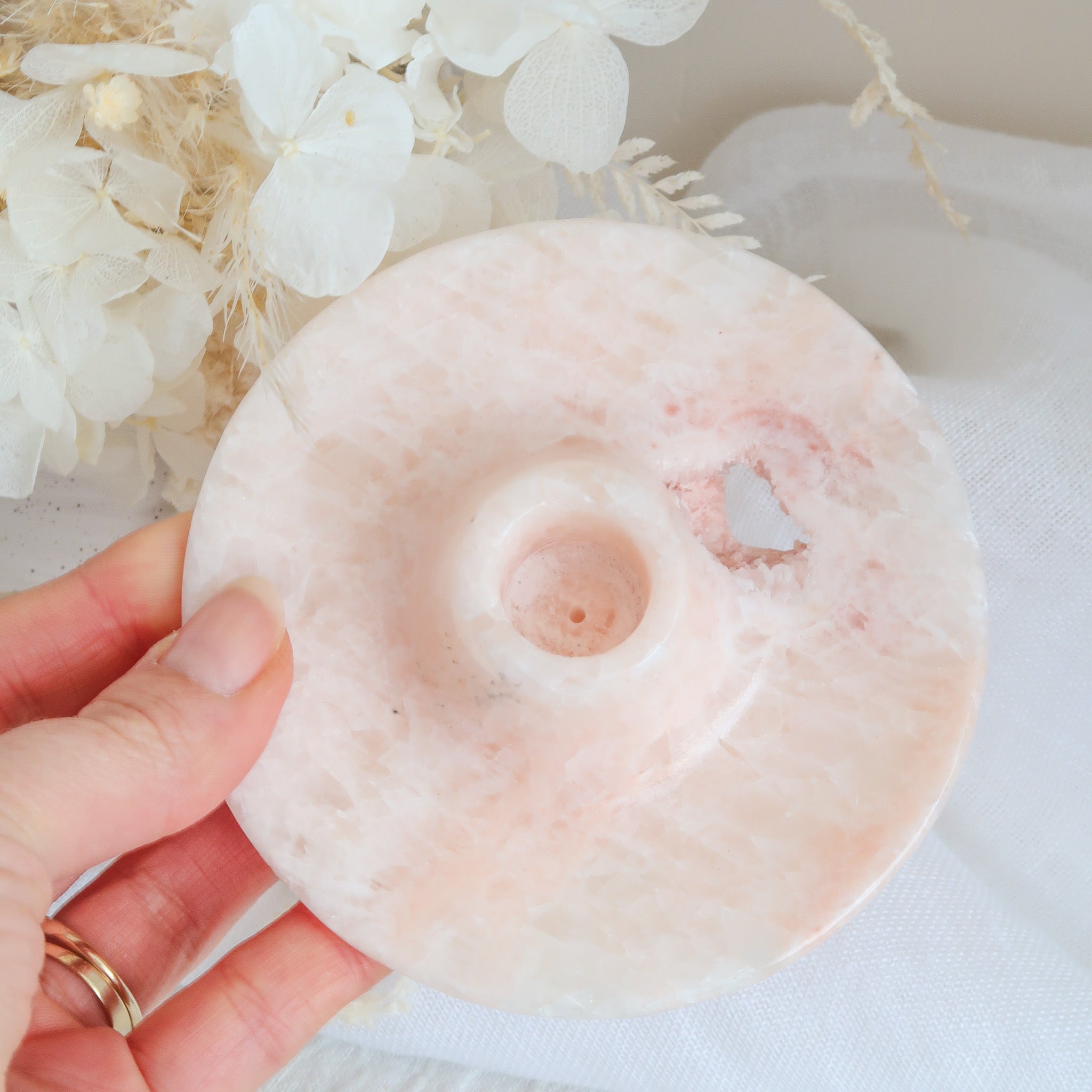 Pink Onyx Palo Santo/Incense Holder | x3 Palo Santo Sticks