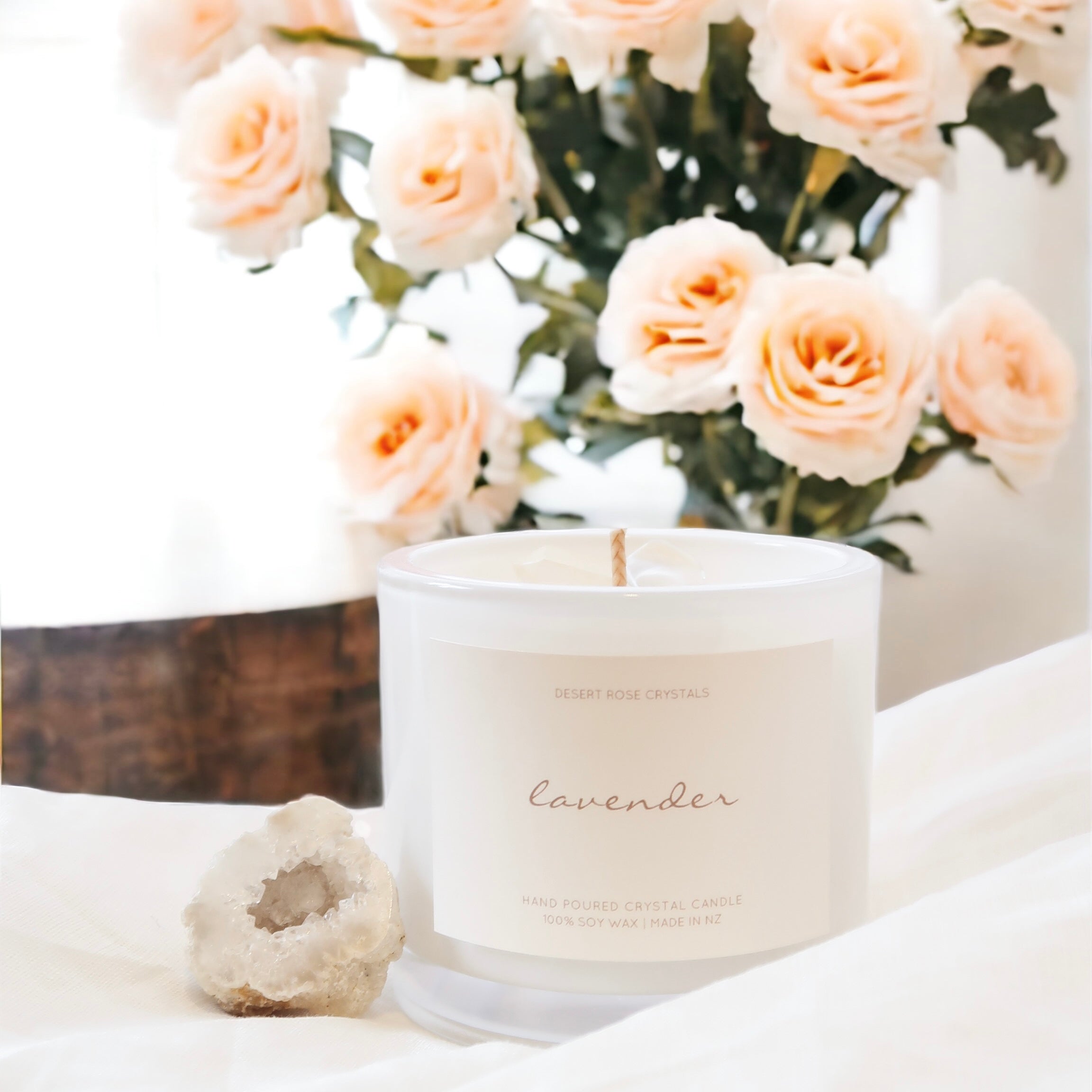 Lavender | Clear Quartz Crystal Candle