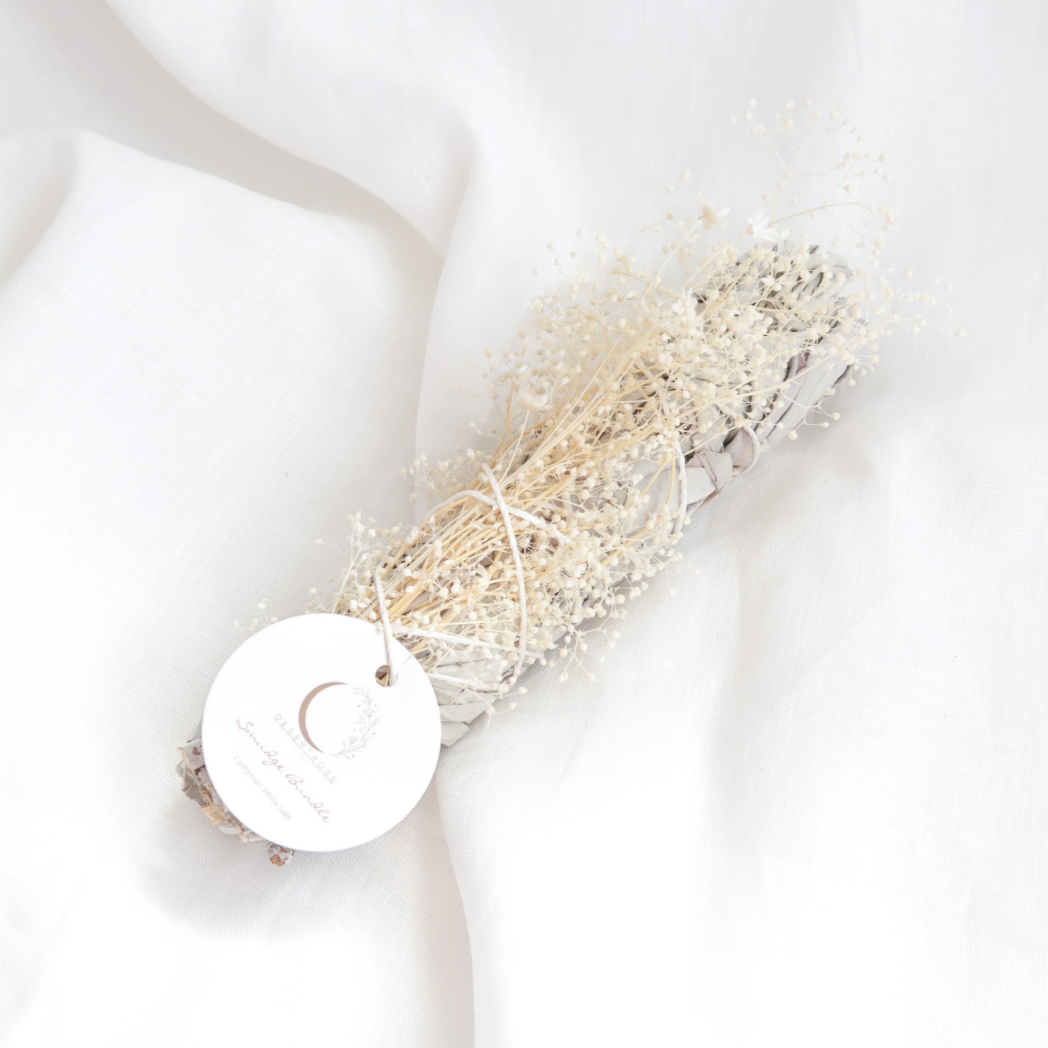 Large White Sage Bundle With Dried Flowers