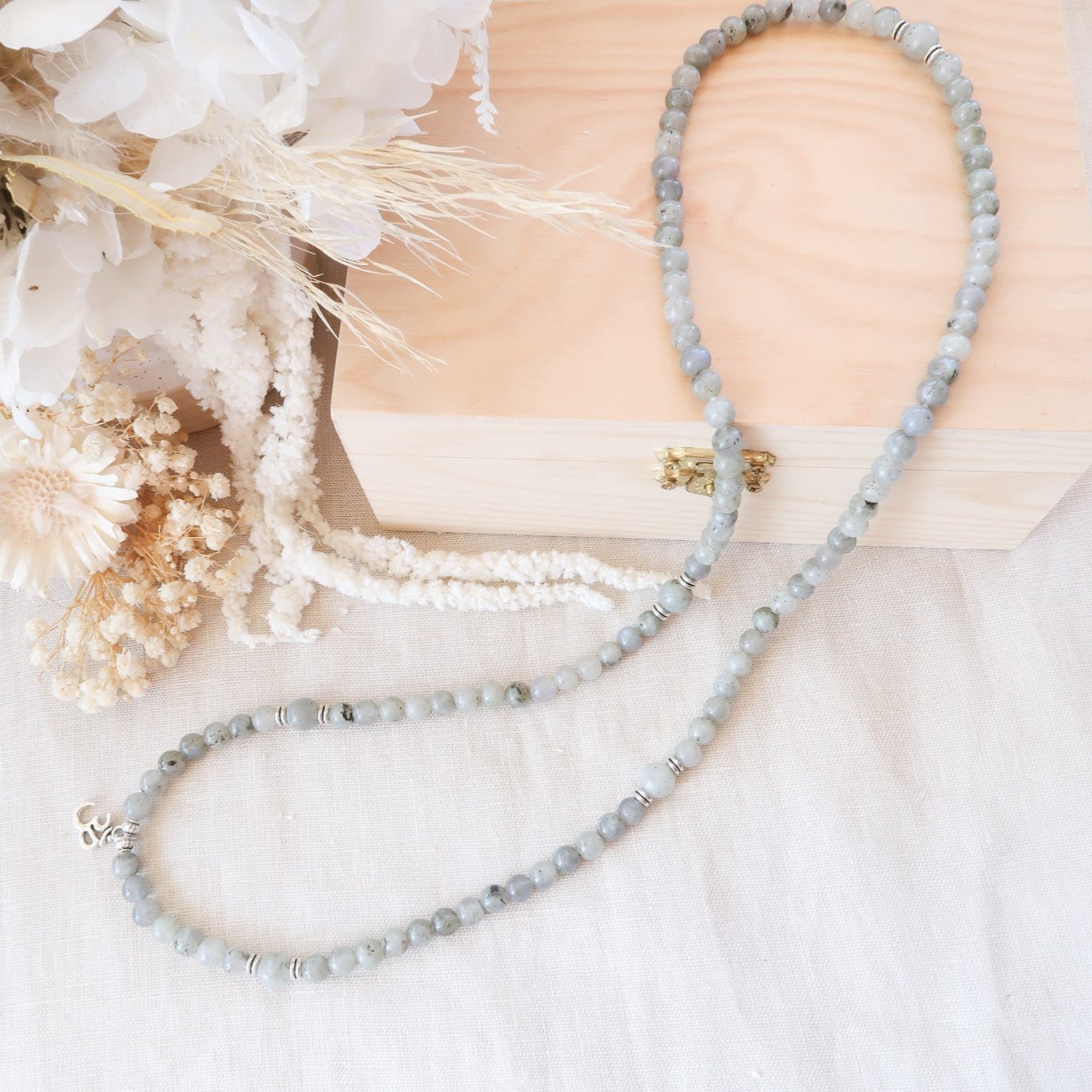108 Labradorite Mala Bead Necklace/Bracelet.