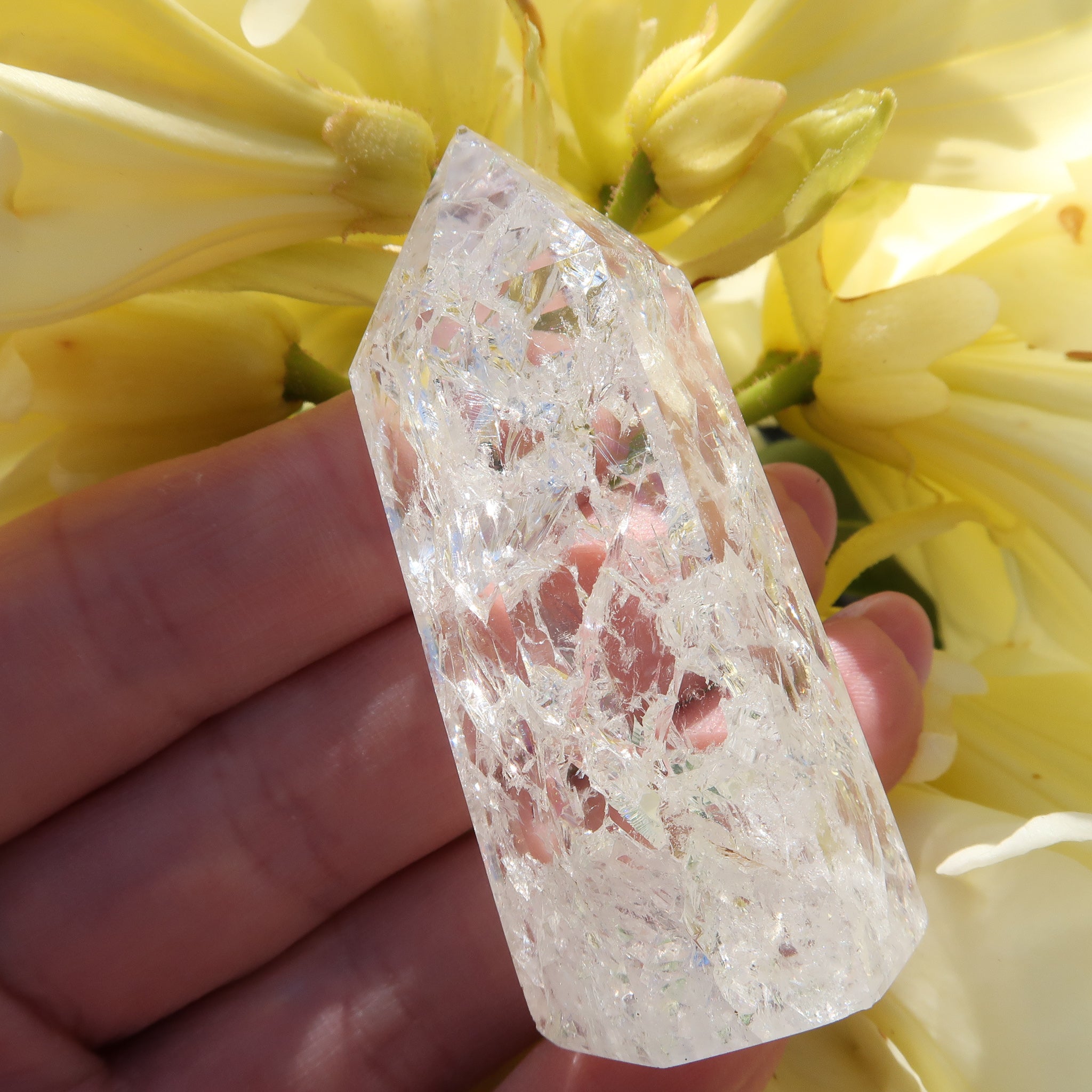 Fire & Ice Quartz Point (Crackle Quartz)