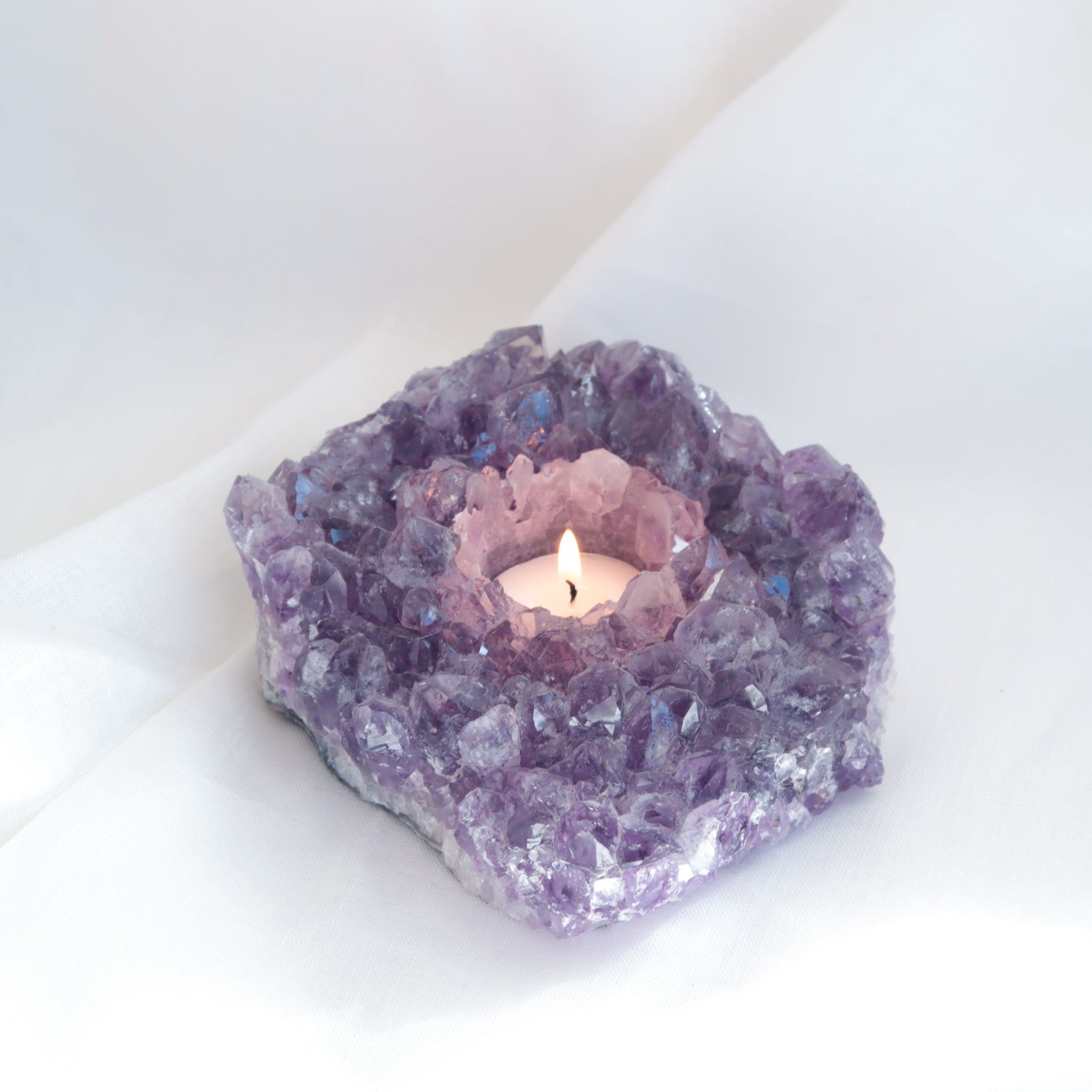 Amethyst Tea Light Candle Holder