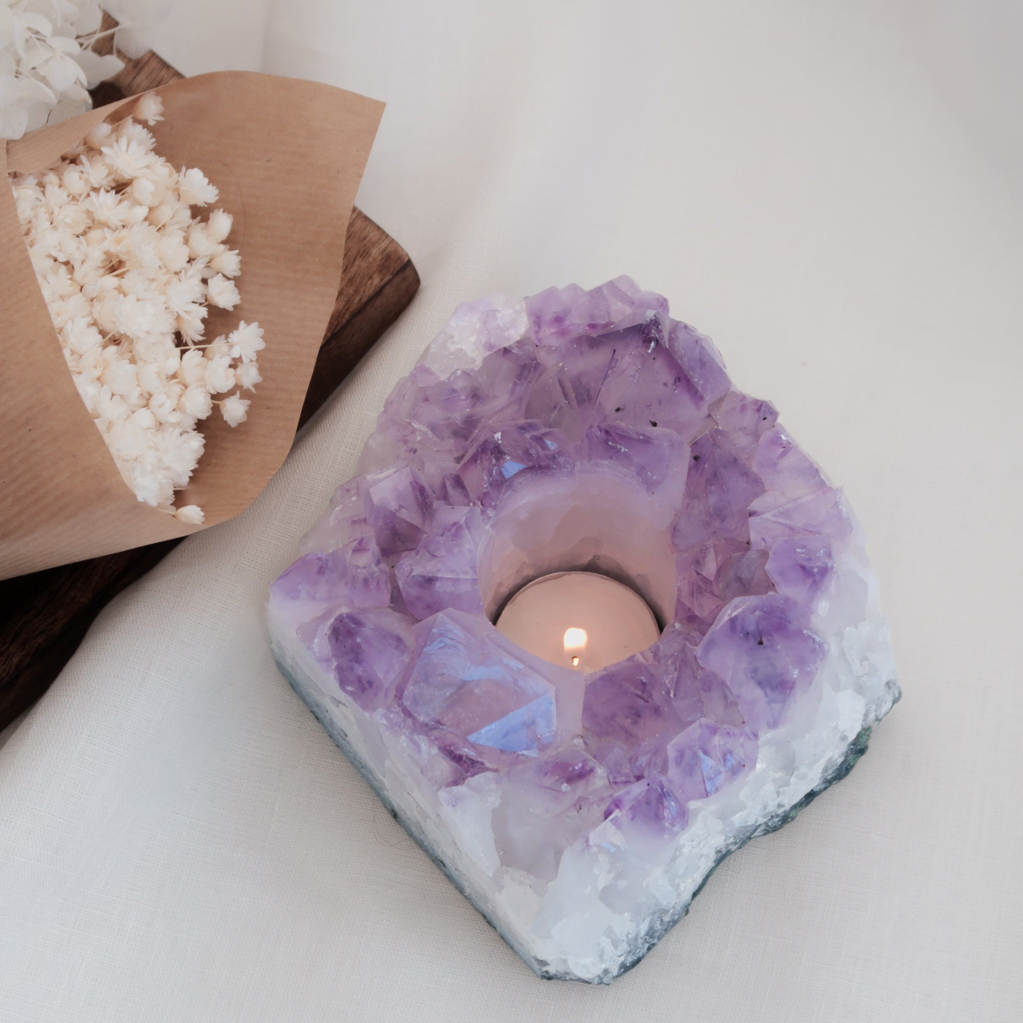 Amethyst Tea Light Candle Holder