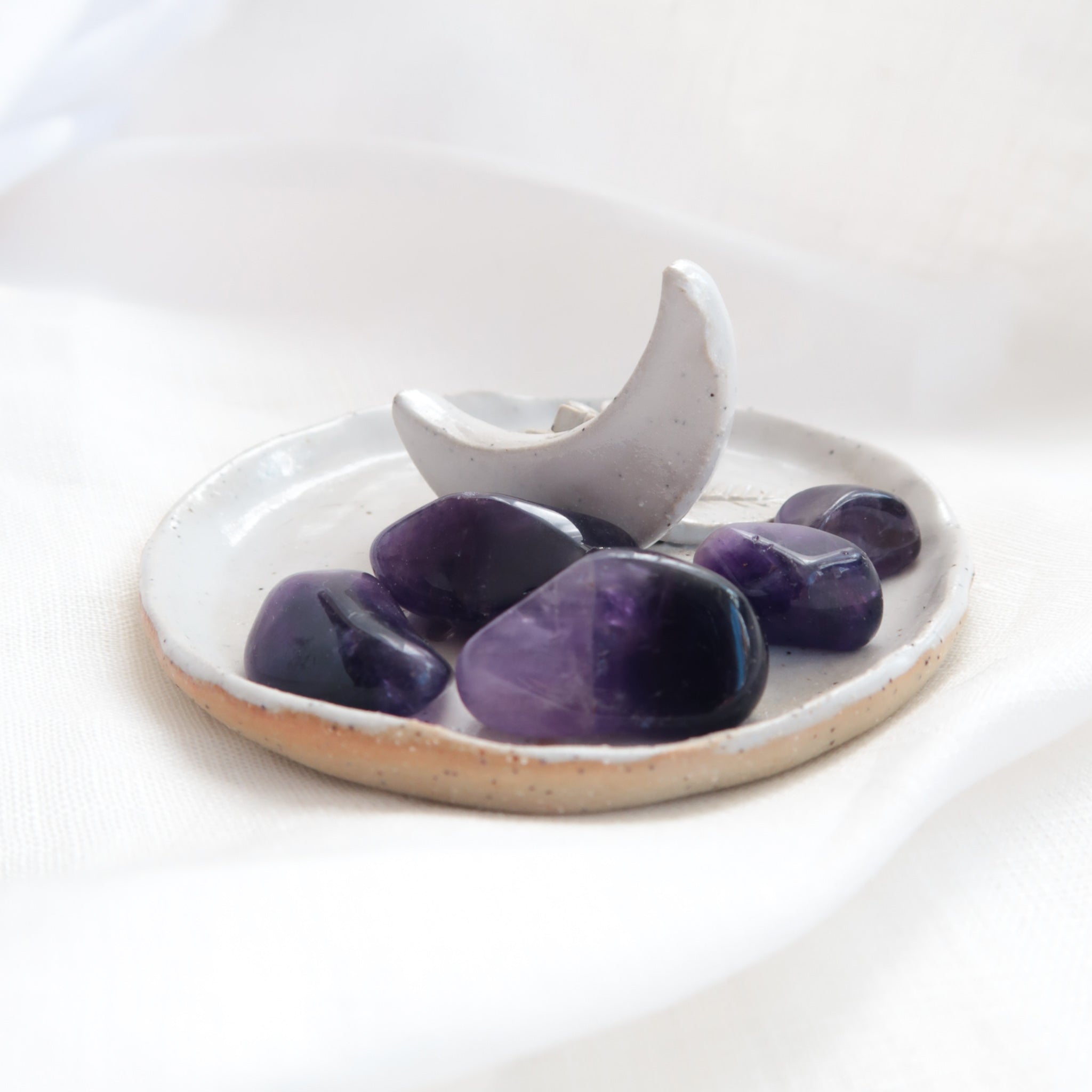 Desert Rose Natural Small Polished Purple Amethyst Crystal Tumble Stones
