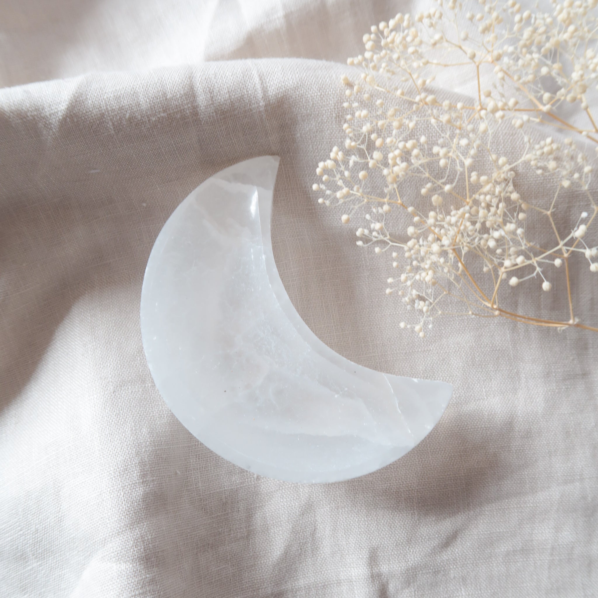 Selenite Crescent Moon Bowl