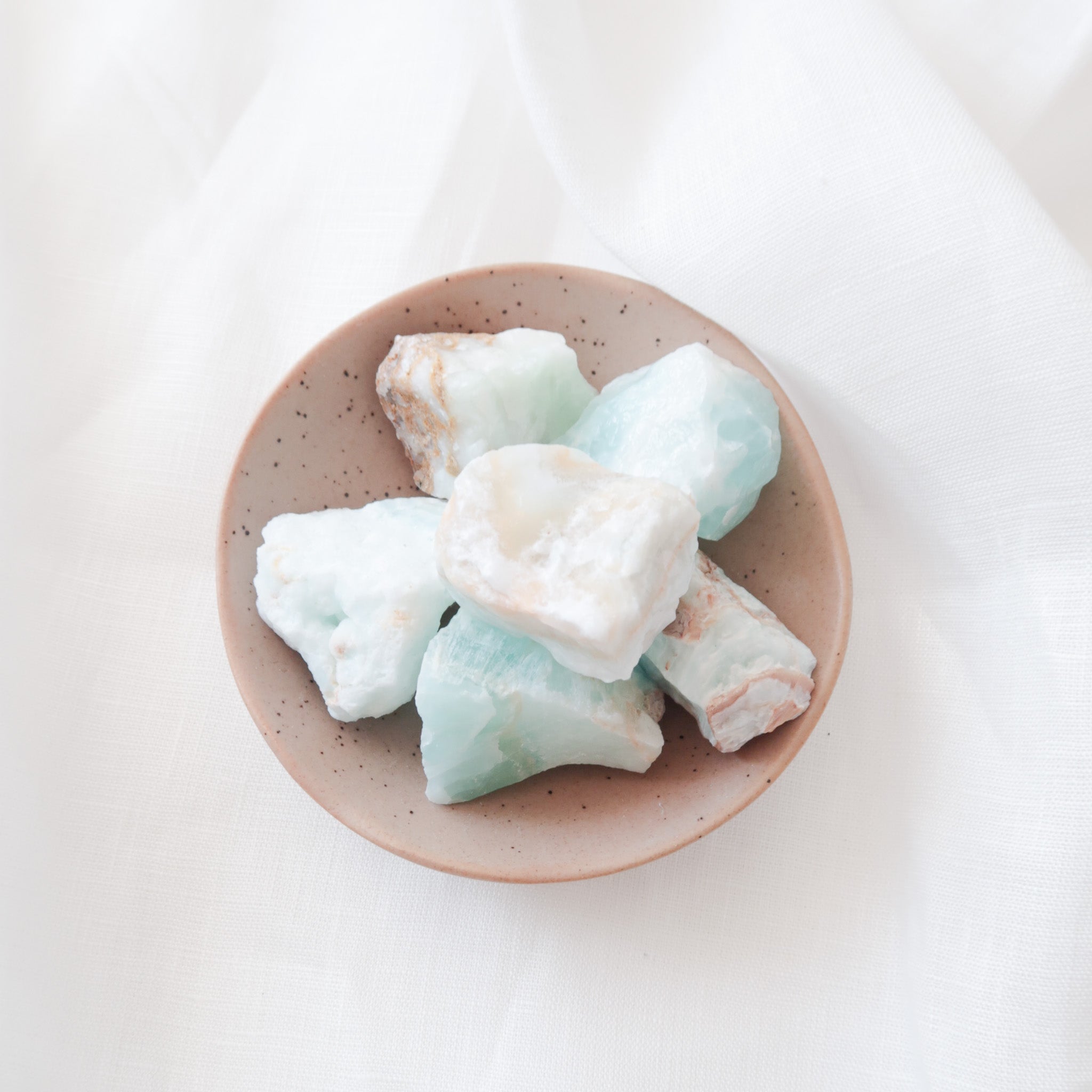 Natural Small Blue, Green and Brown Rough Caribbean Calcite Crystal Pieces