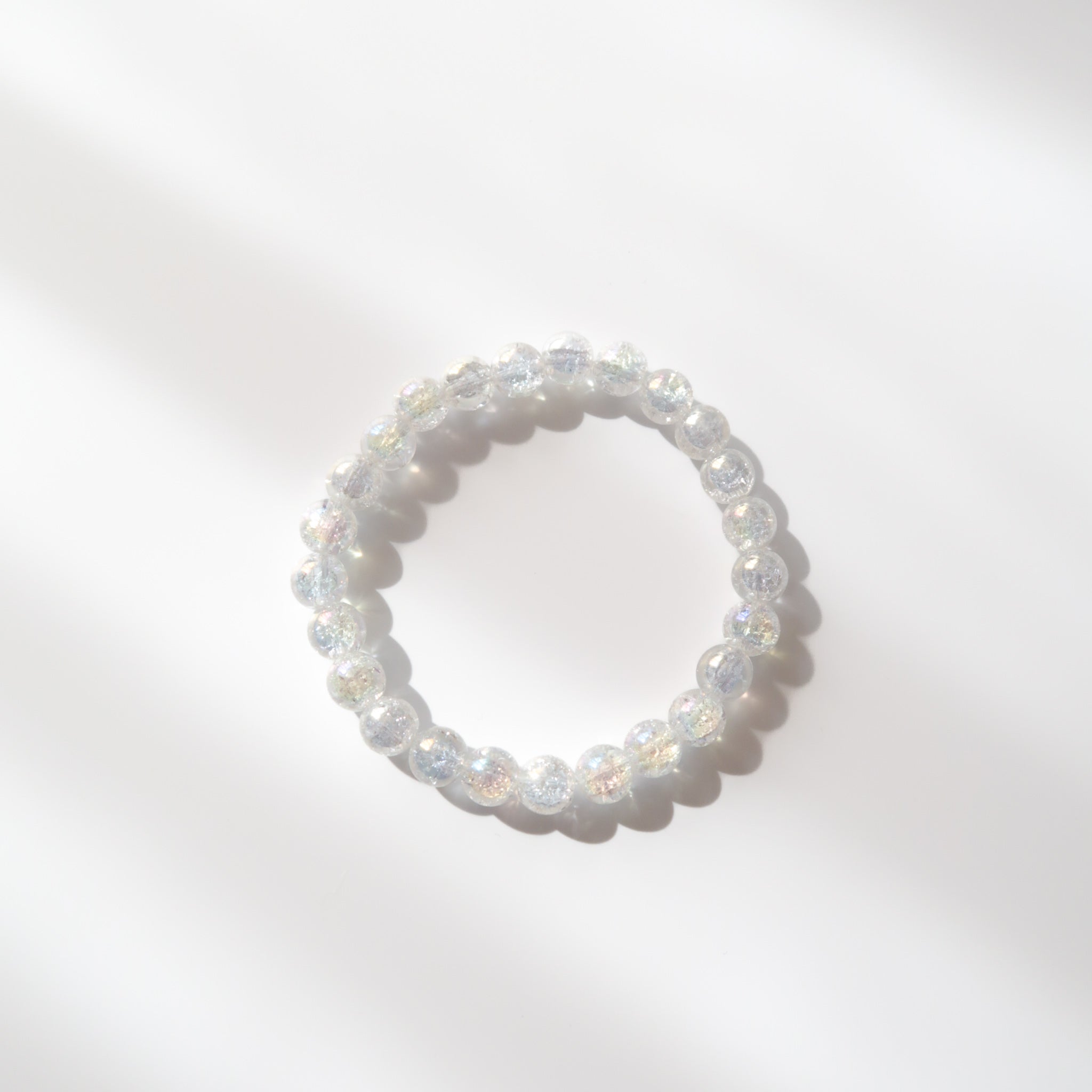 Desert Rose One Size Natural Fire and Ice Aura Quartz 8mm Bead Bracelet