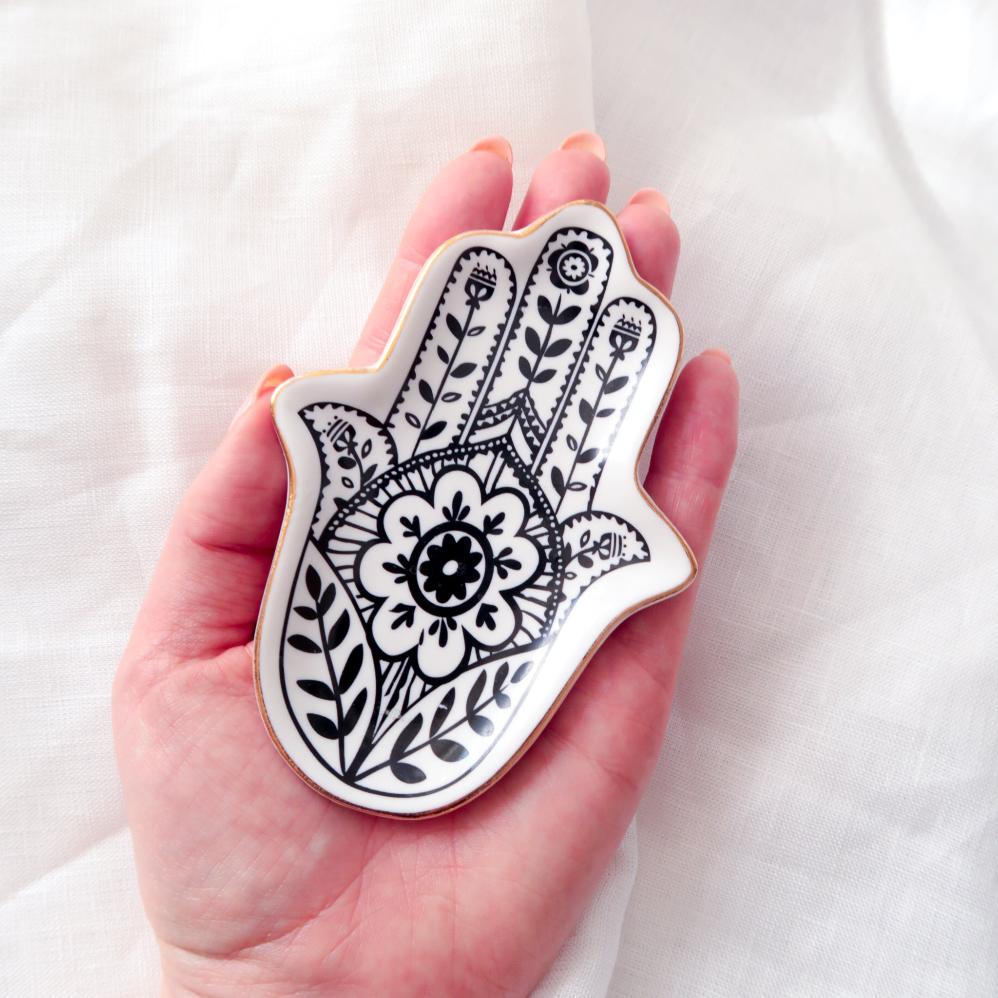 Hamsa Hand Trinket Crystal Dish
