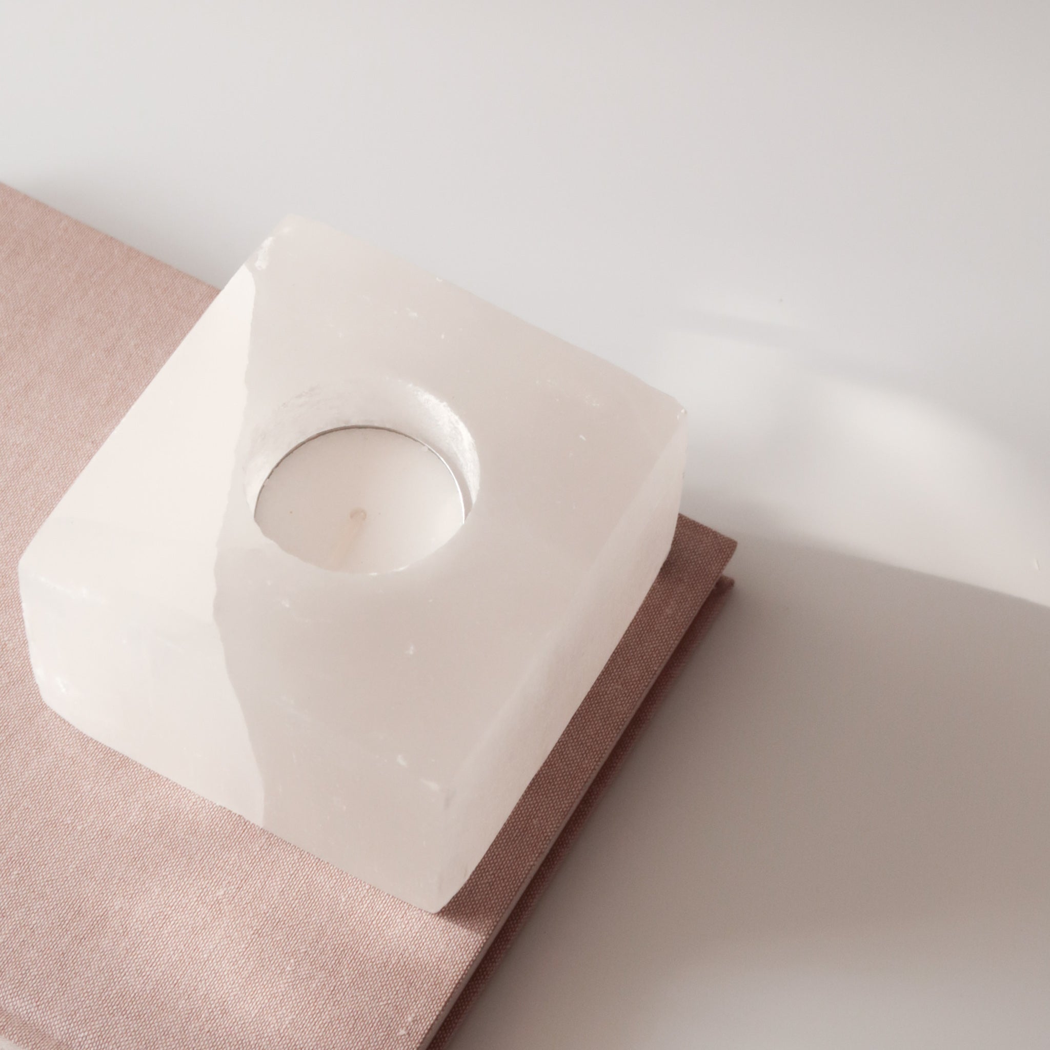 Selenite Tea light Holder