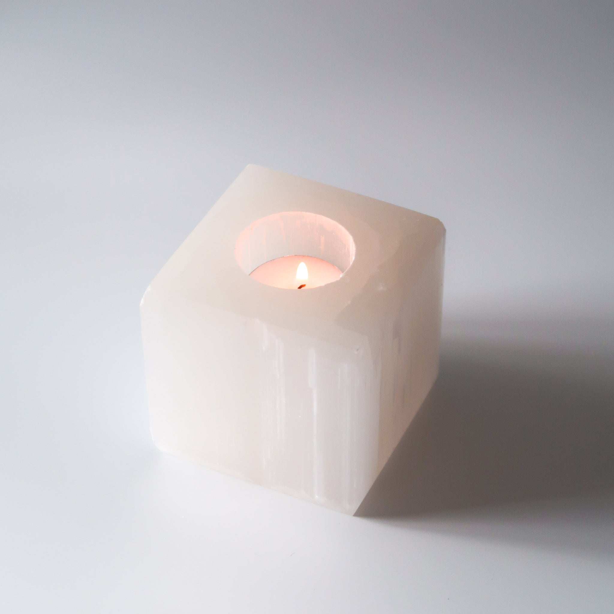 Selenite Tea Light Holder