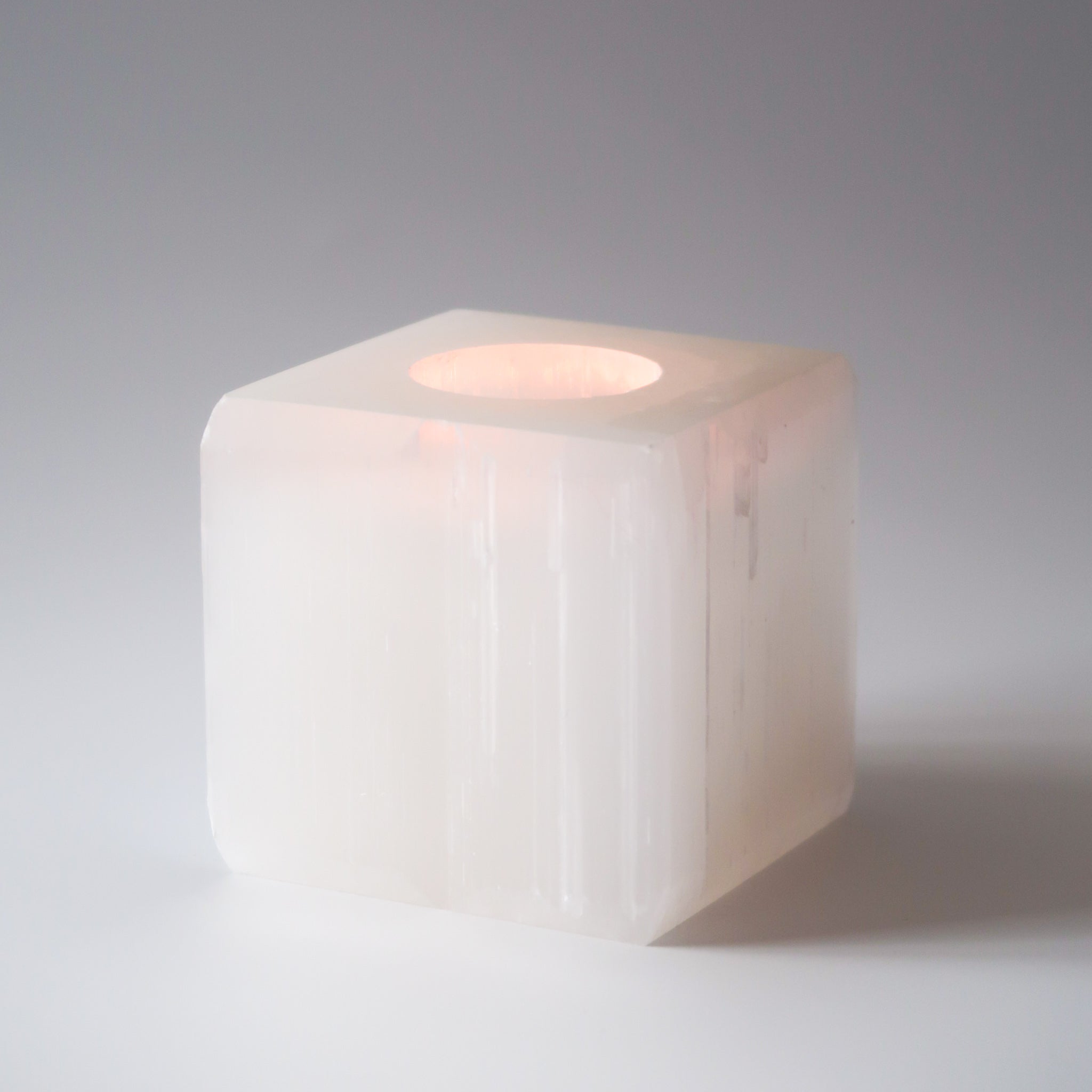 Selenite Tea Light Holder