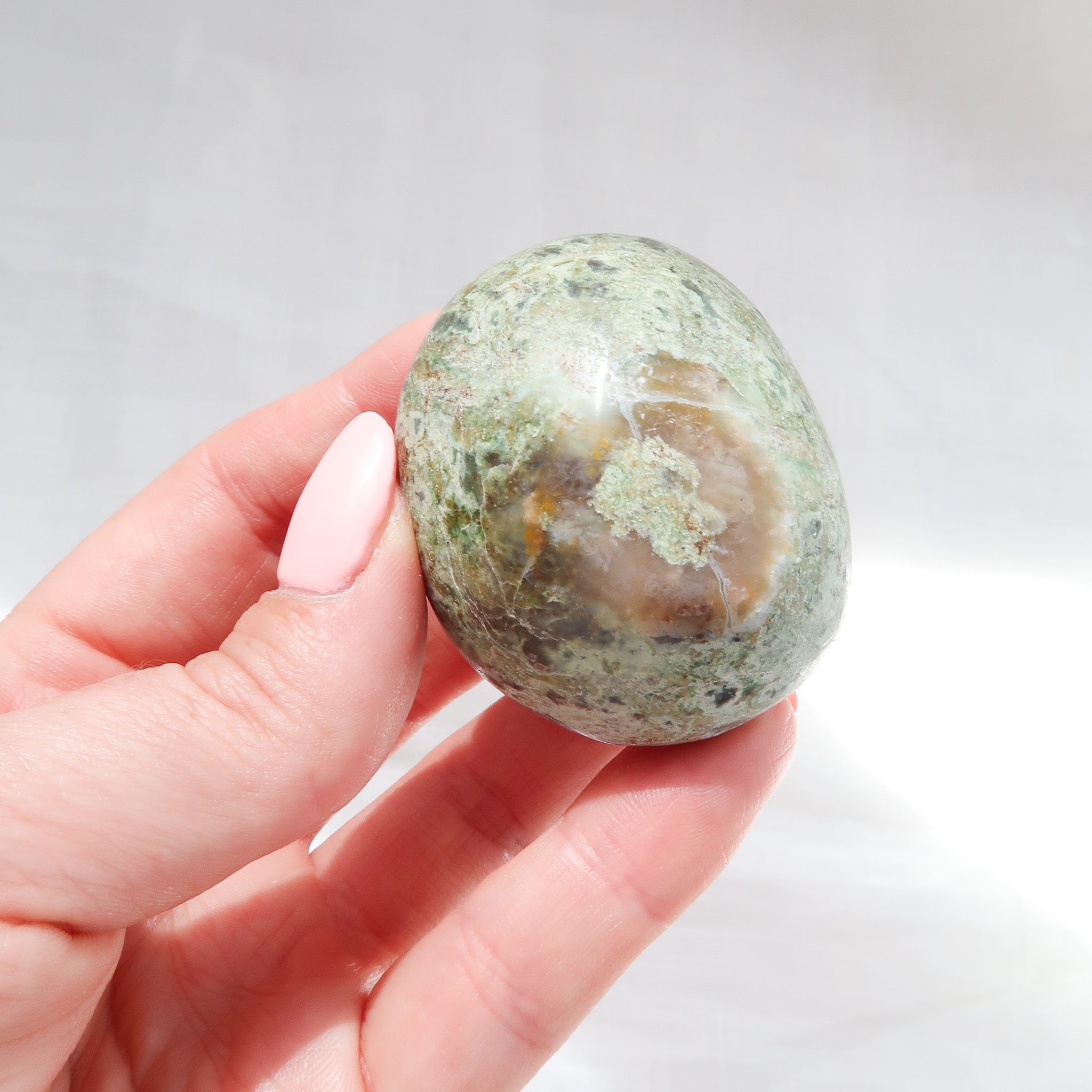 Green Moonstone Palm Stone