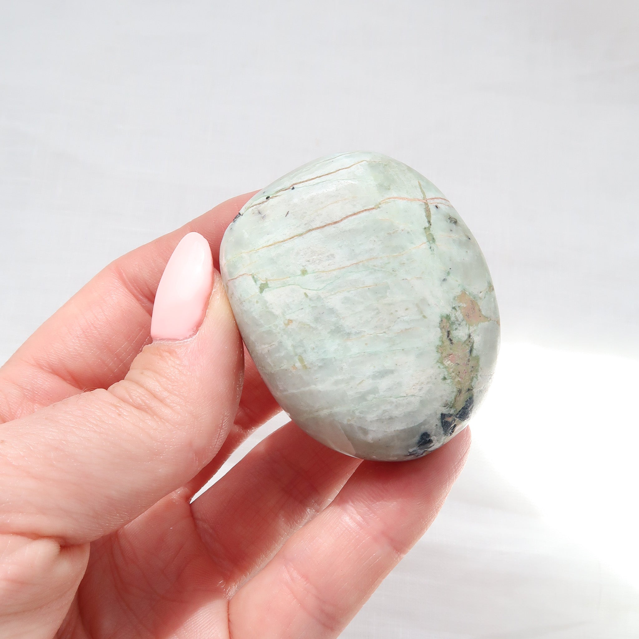 Green Moonstone Palm Stone