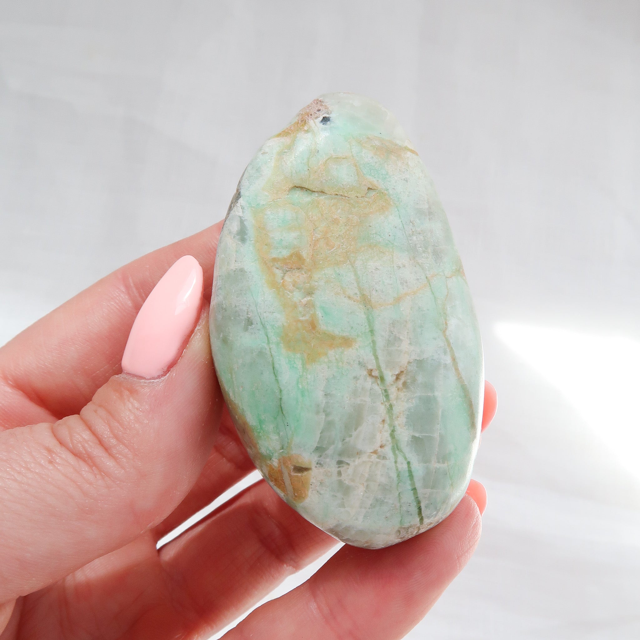 Green Moonstone Palm Stone