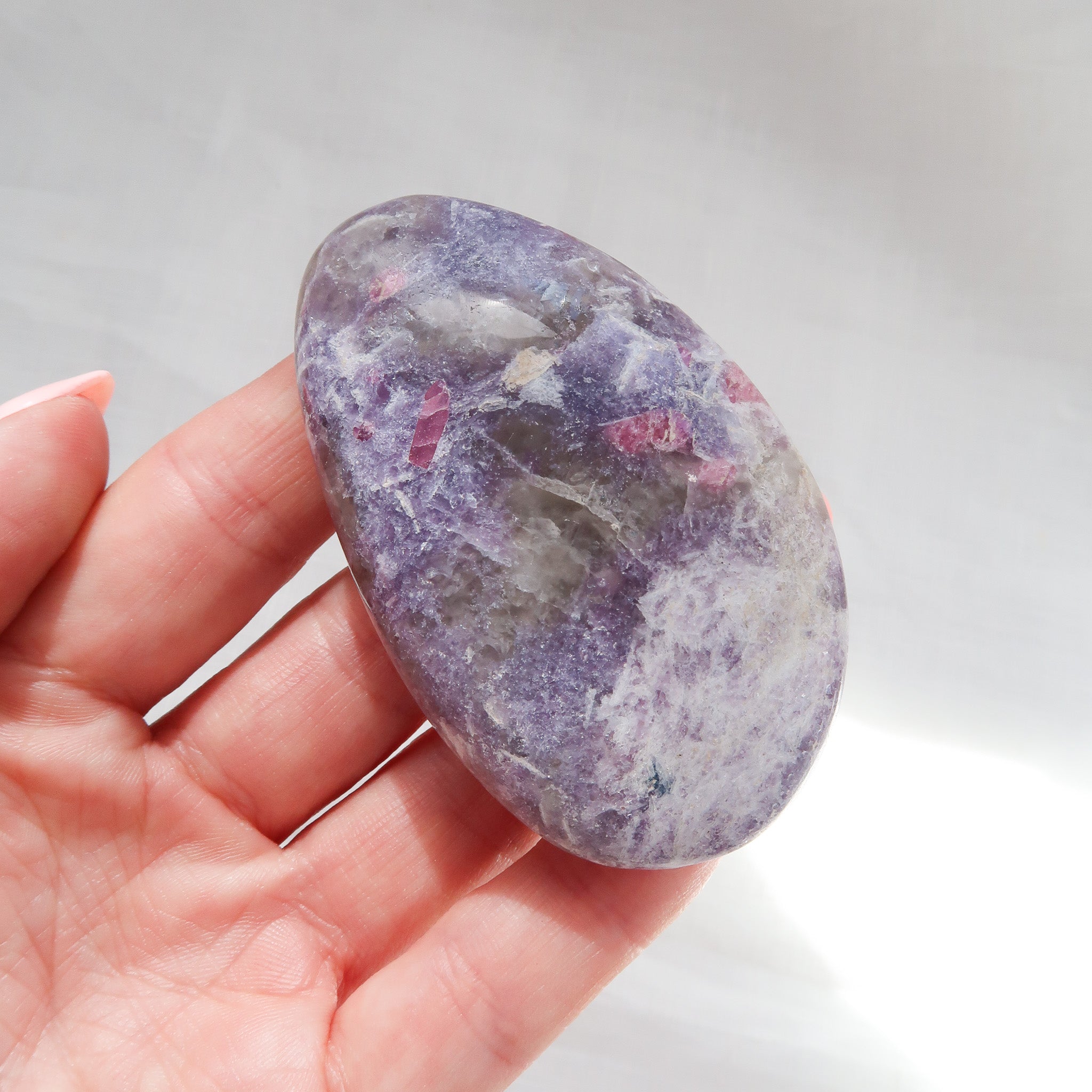 Lepidolite Palm Stone