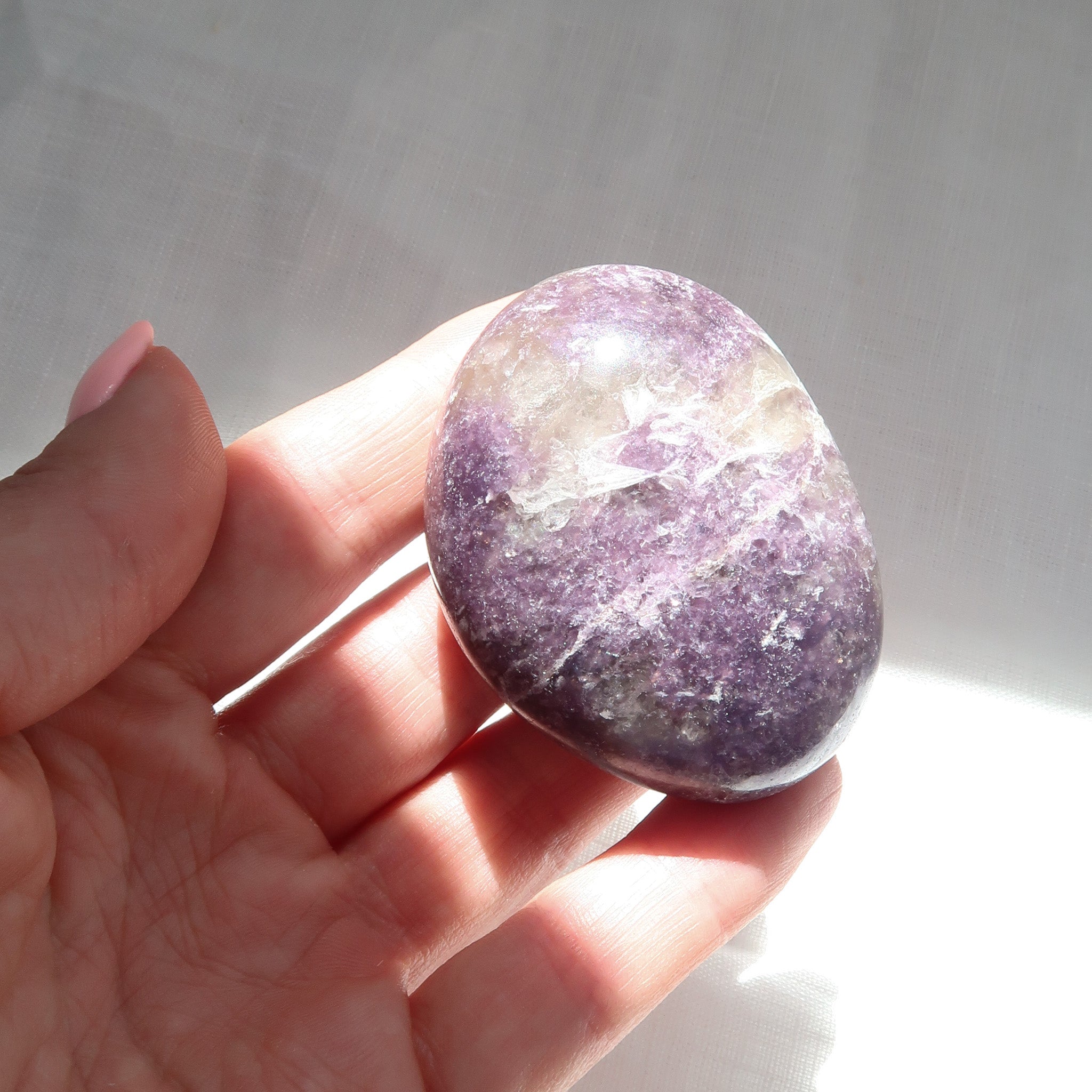 Lepidolite Palm Stone