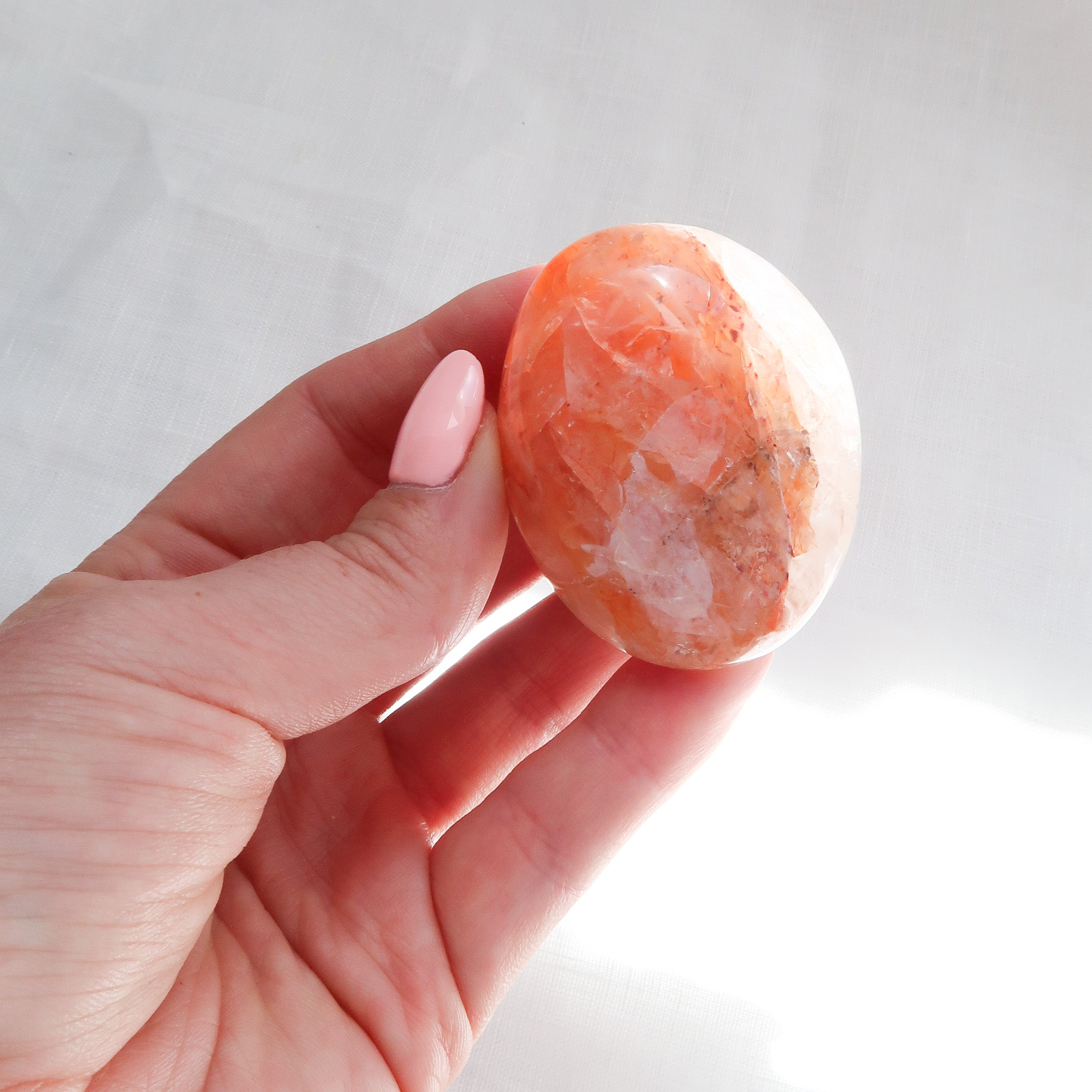 Hematoid (Fire) Quartz Palm Stone #1