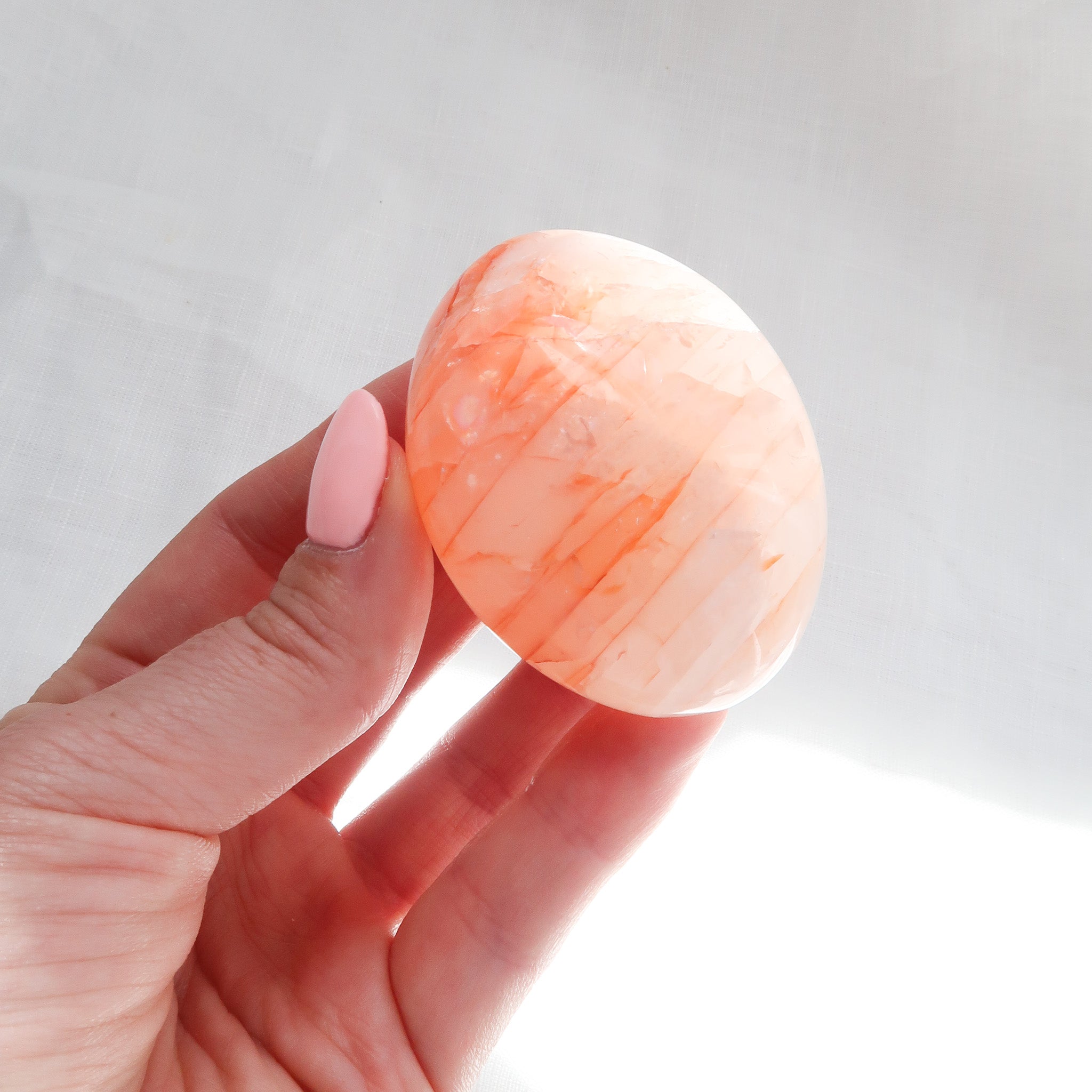 Hematoid (Fire) Quartz Palm Stone #1