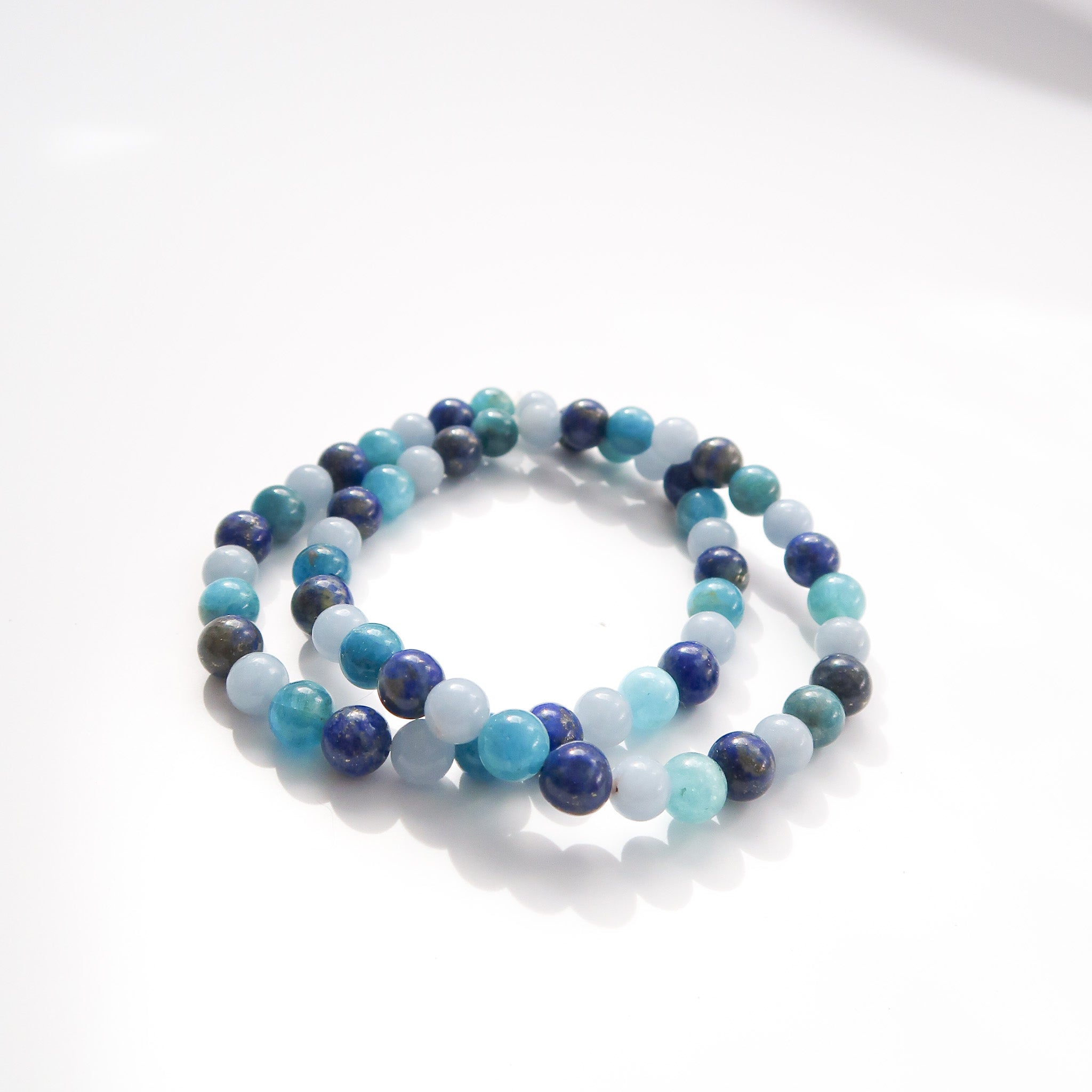 Angelite, Apatite & Lapis Lazuli Bracelet