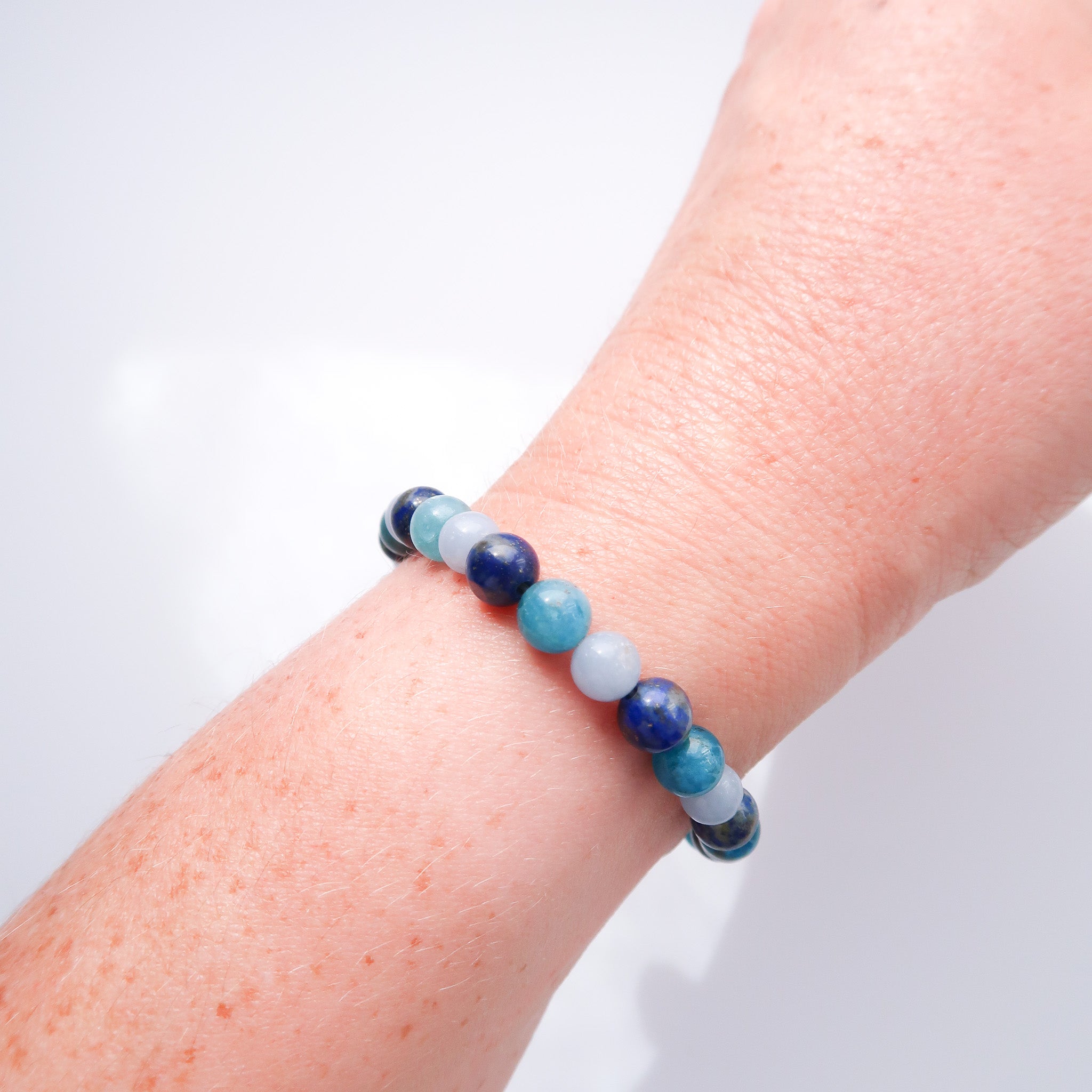 Angelite, Apatite & Lapis Lazuli Bracelet