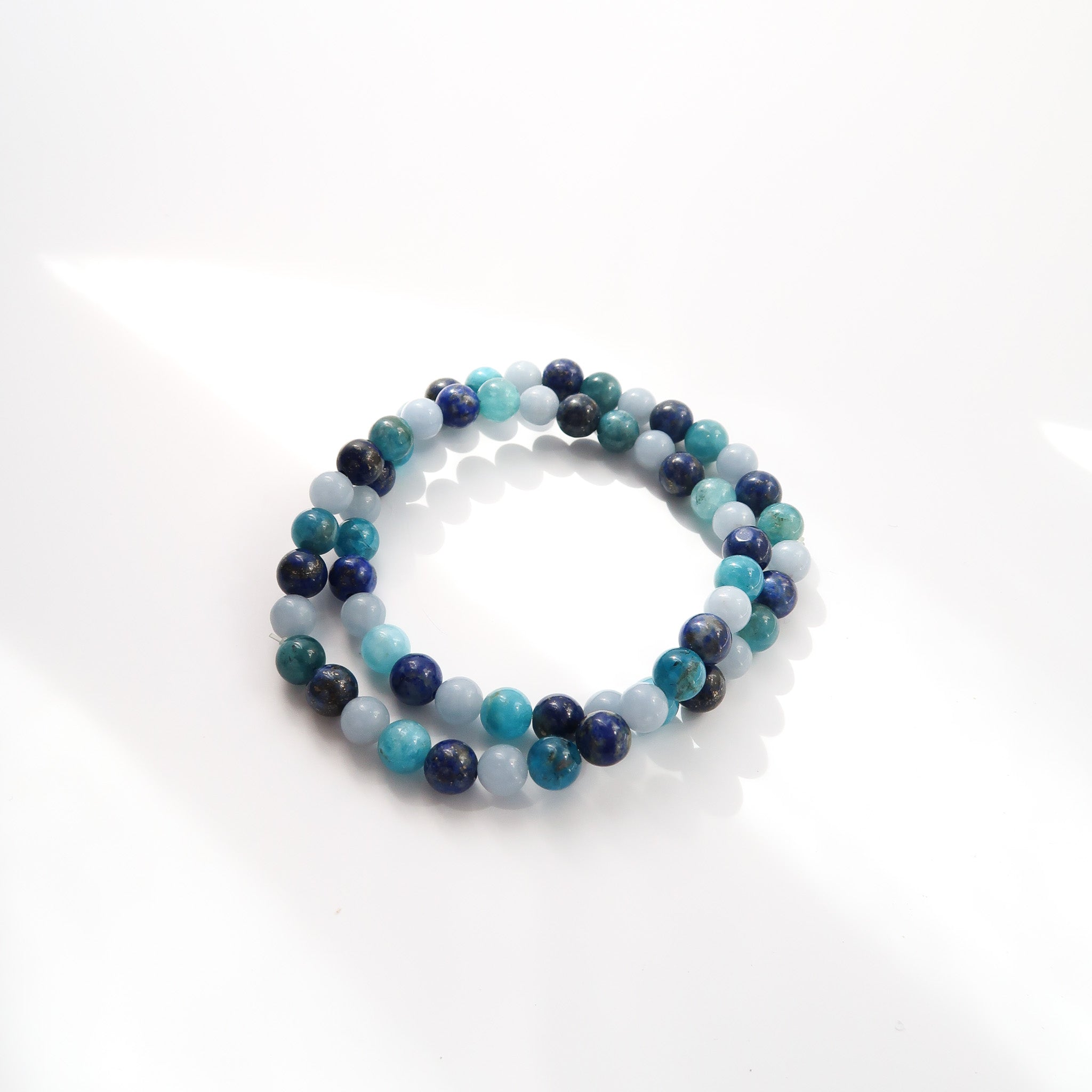 Angelite, Apatite & Lapis Lazuli Bracelet
