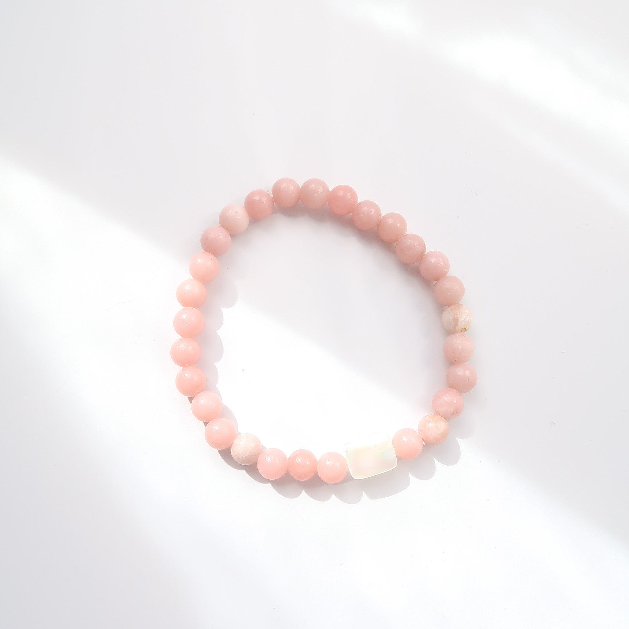 Pink Opal & Mother of Pearl Bracelet
