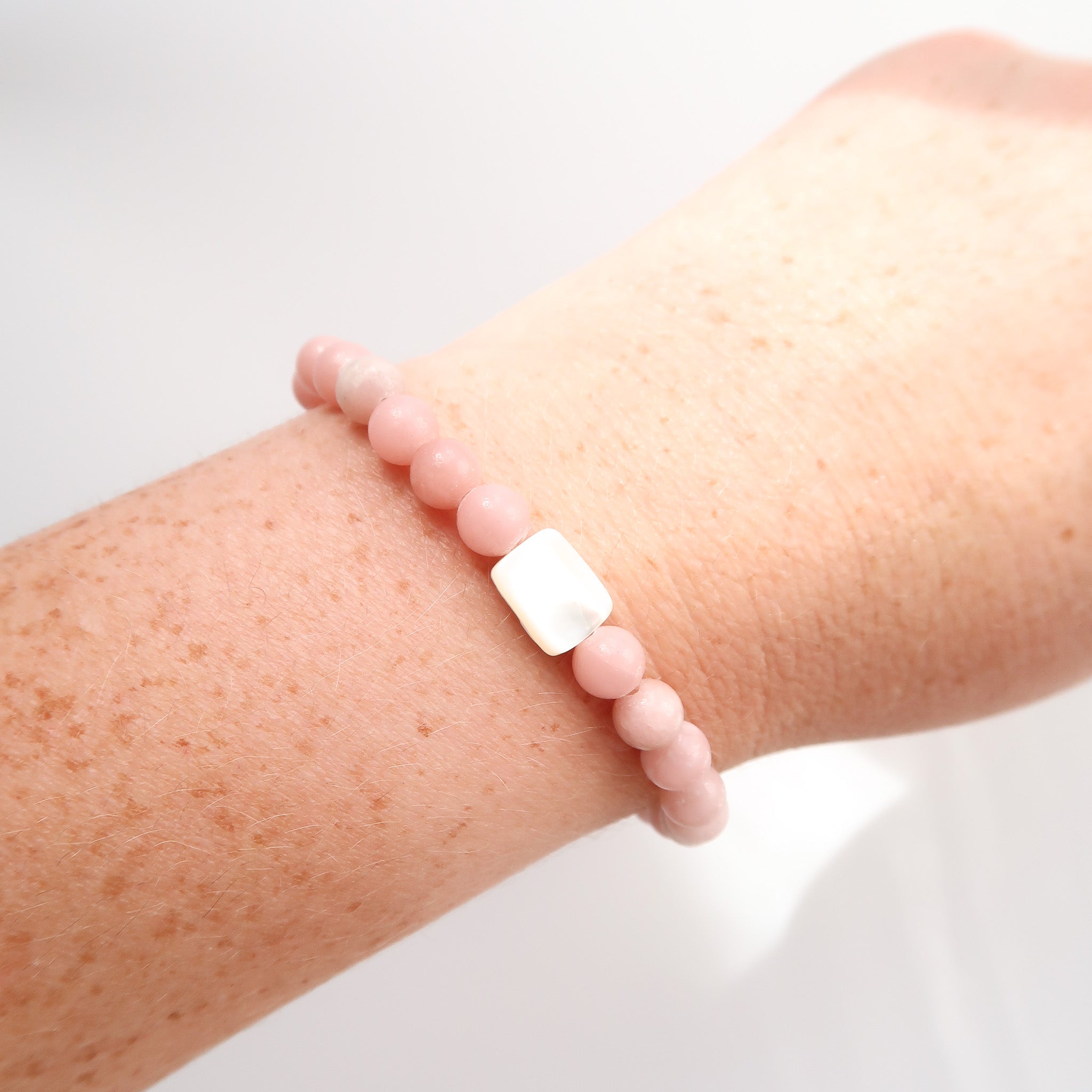 Pink Opal & Mother of Pearl Bracelet