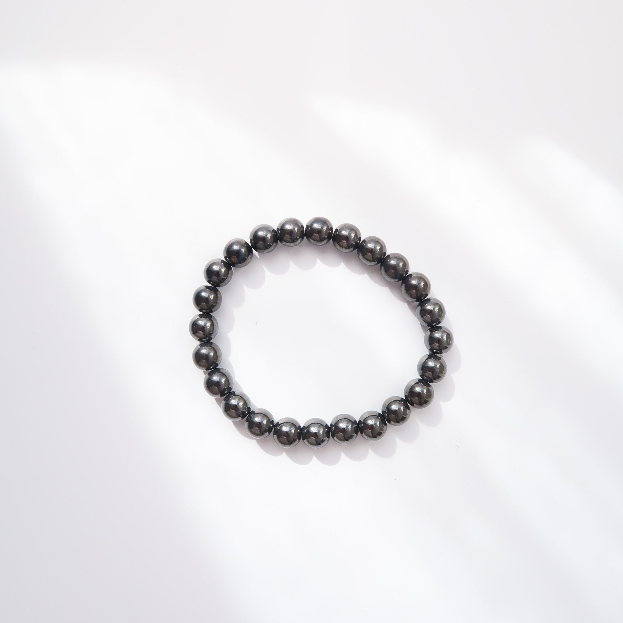 Desert Rose One Size Metallic Grey Hematite Crystal 8mm Bead Bracelet