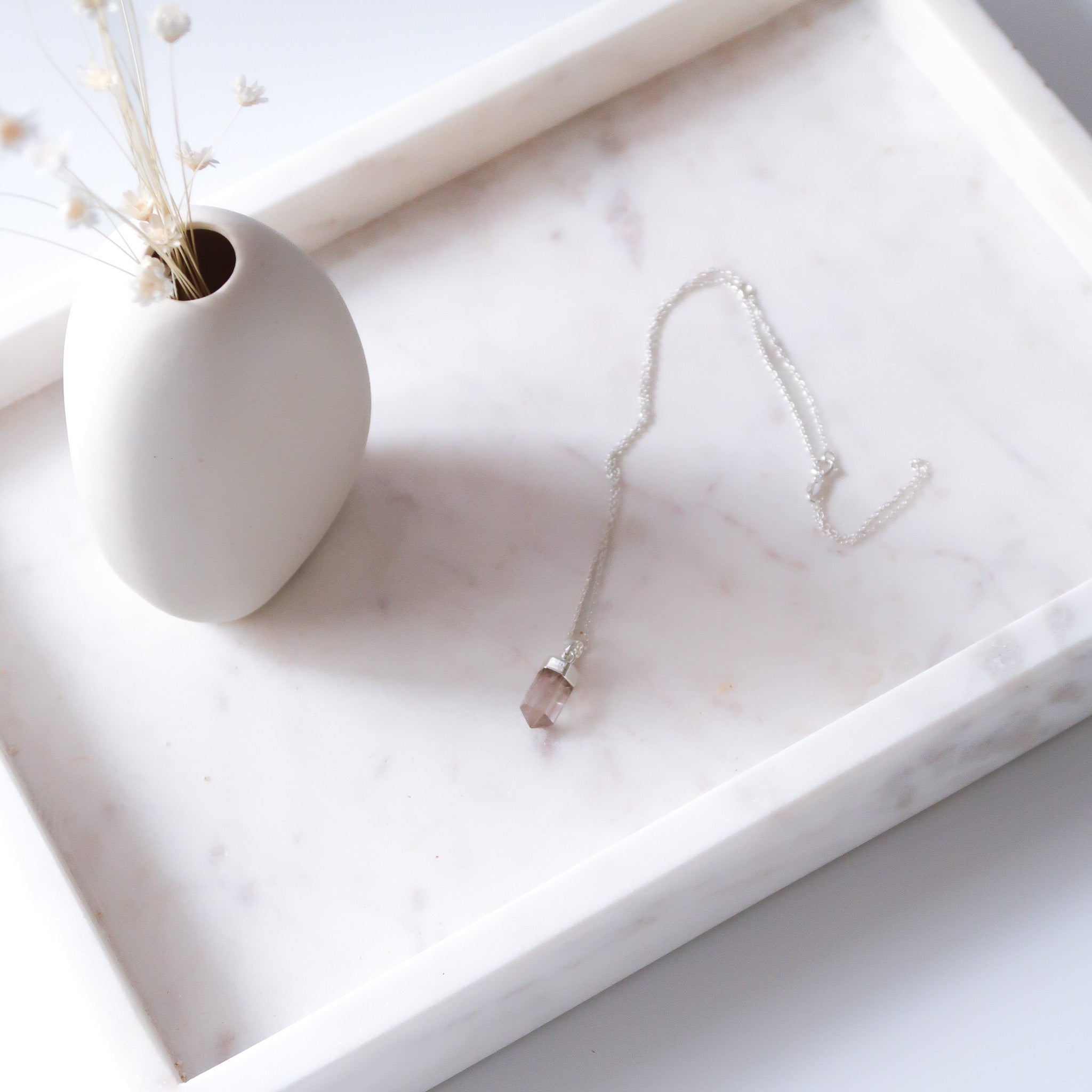 Crystal Point Necklace with Sterling Silver Chain