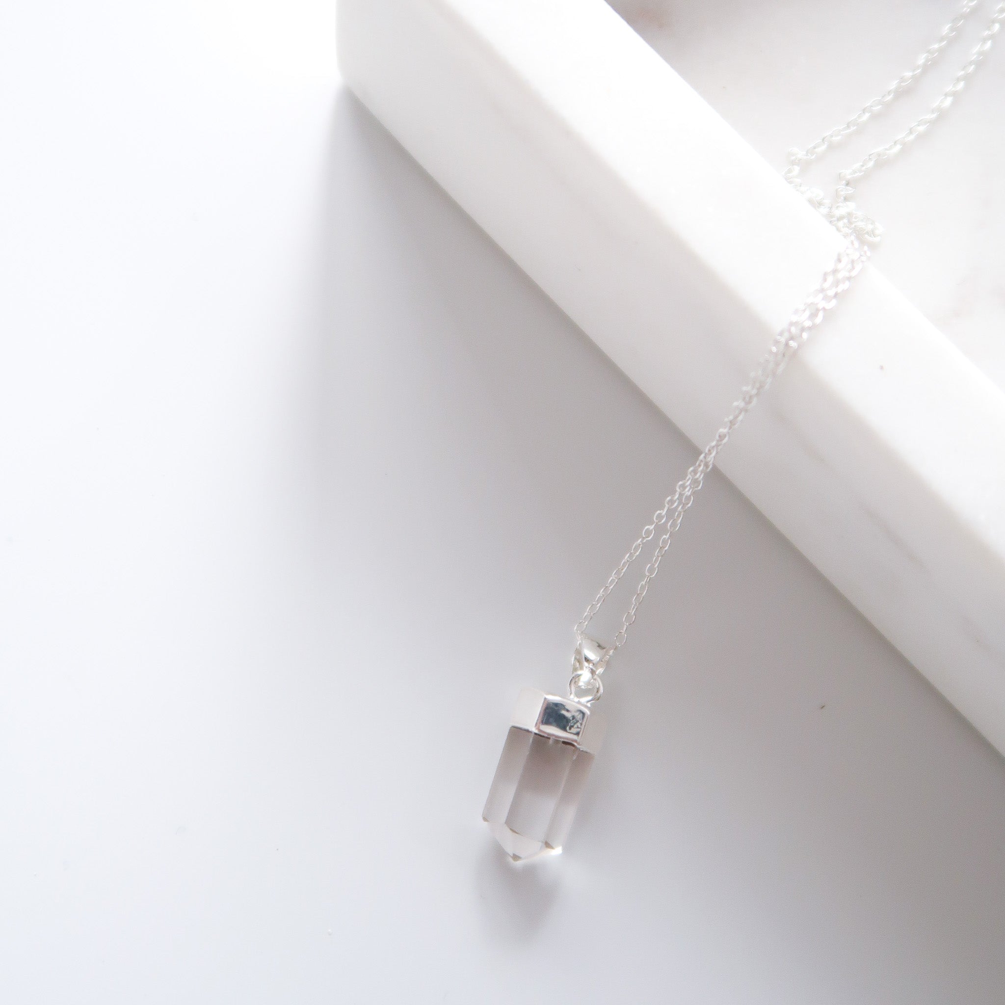Crystal Point Necklace with Sterling Silver Chain