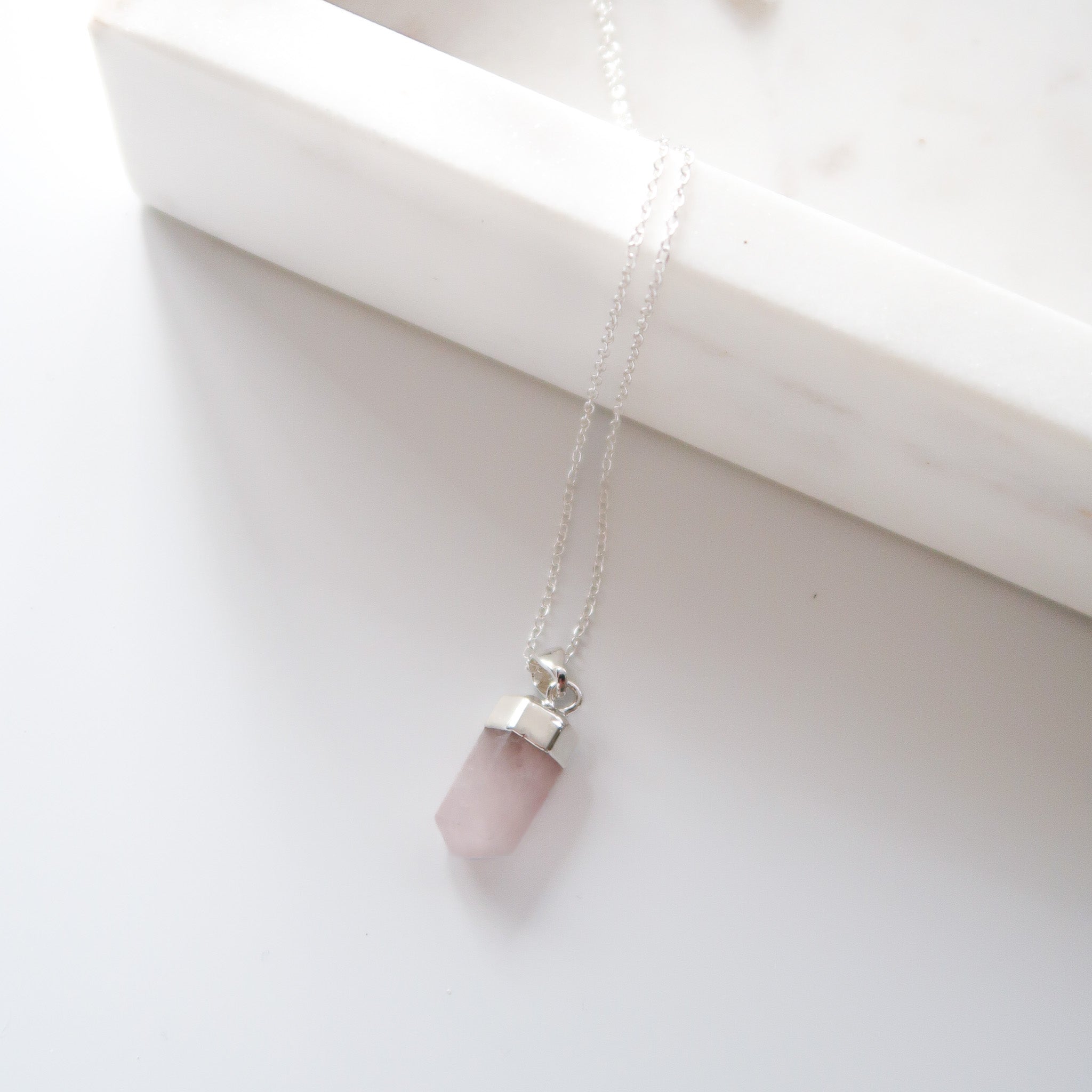 Crystal Point Necklace with Sterling Silver Chain