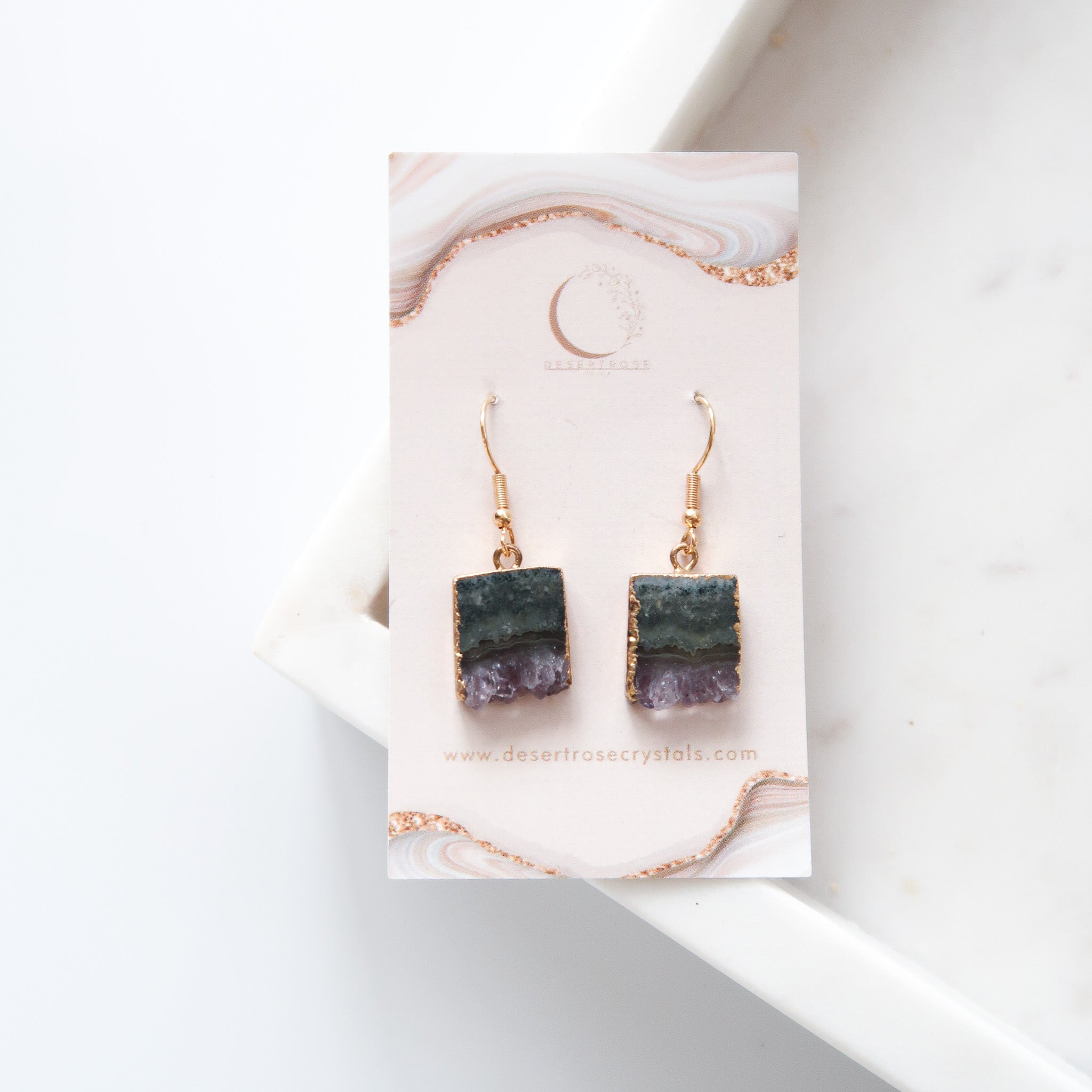Amethyst Slice Earrings