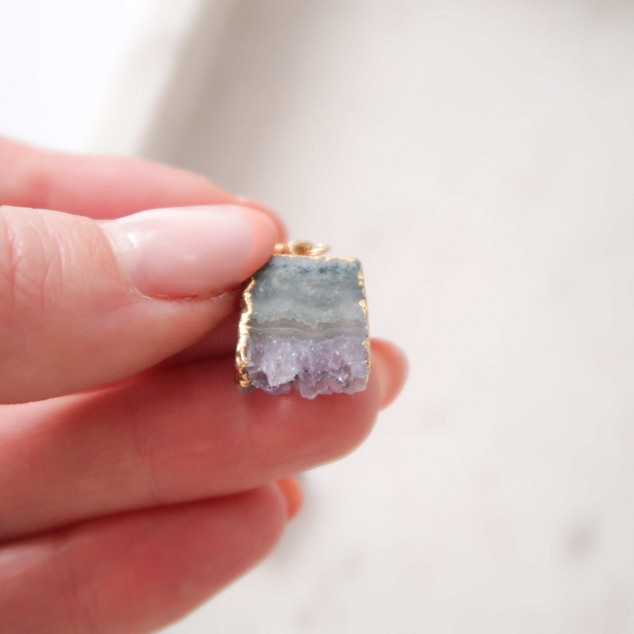 Amethyst Slice Earrings