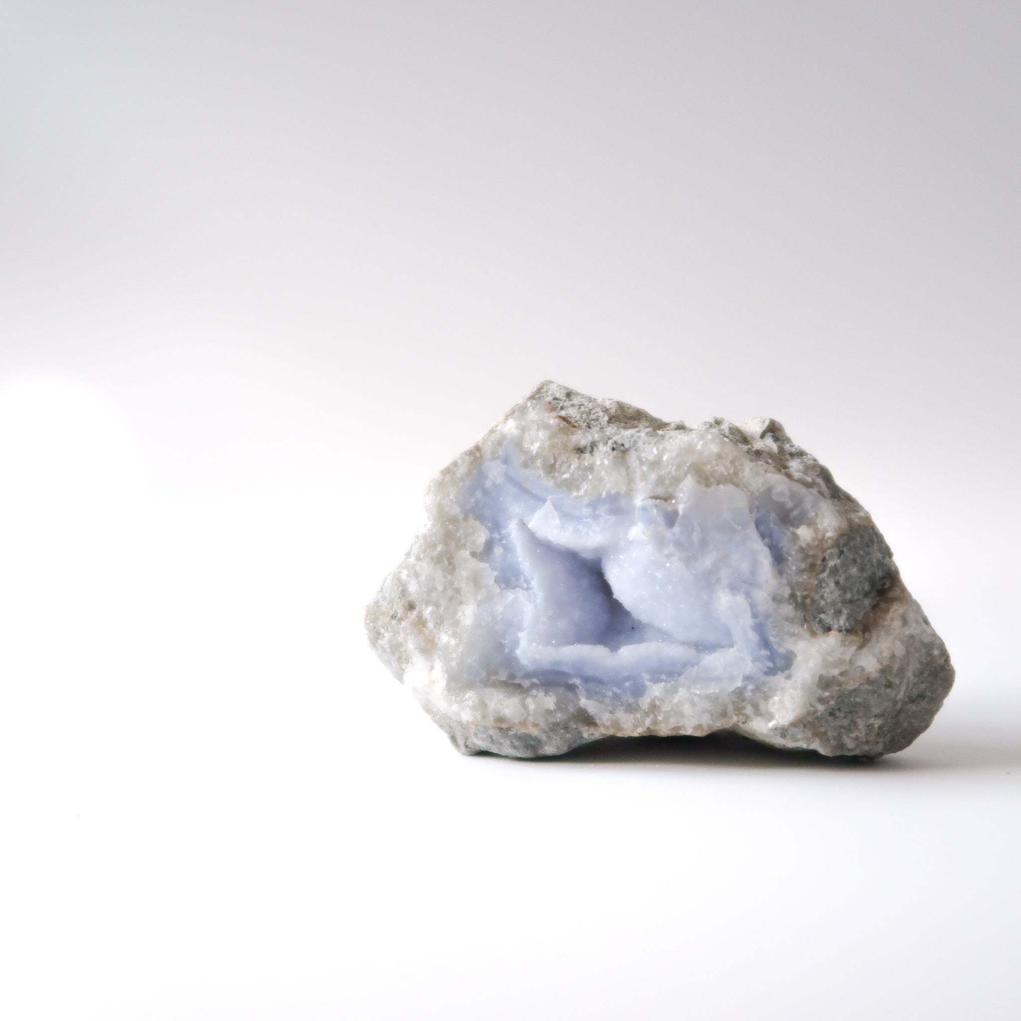 Natural Raw Drusy Blue Lace Agate Crystal Geode