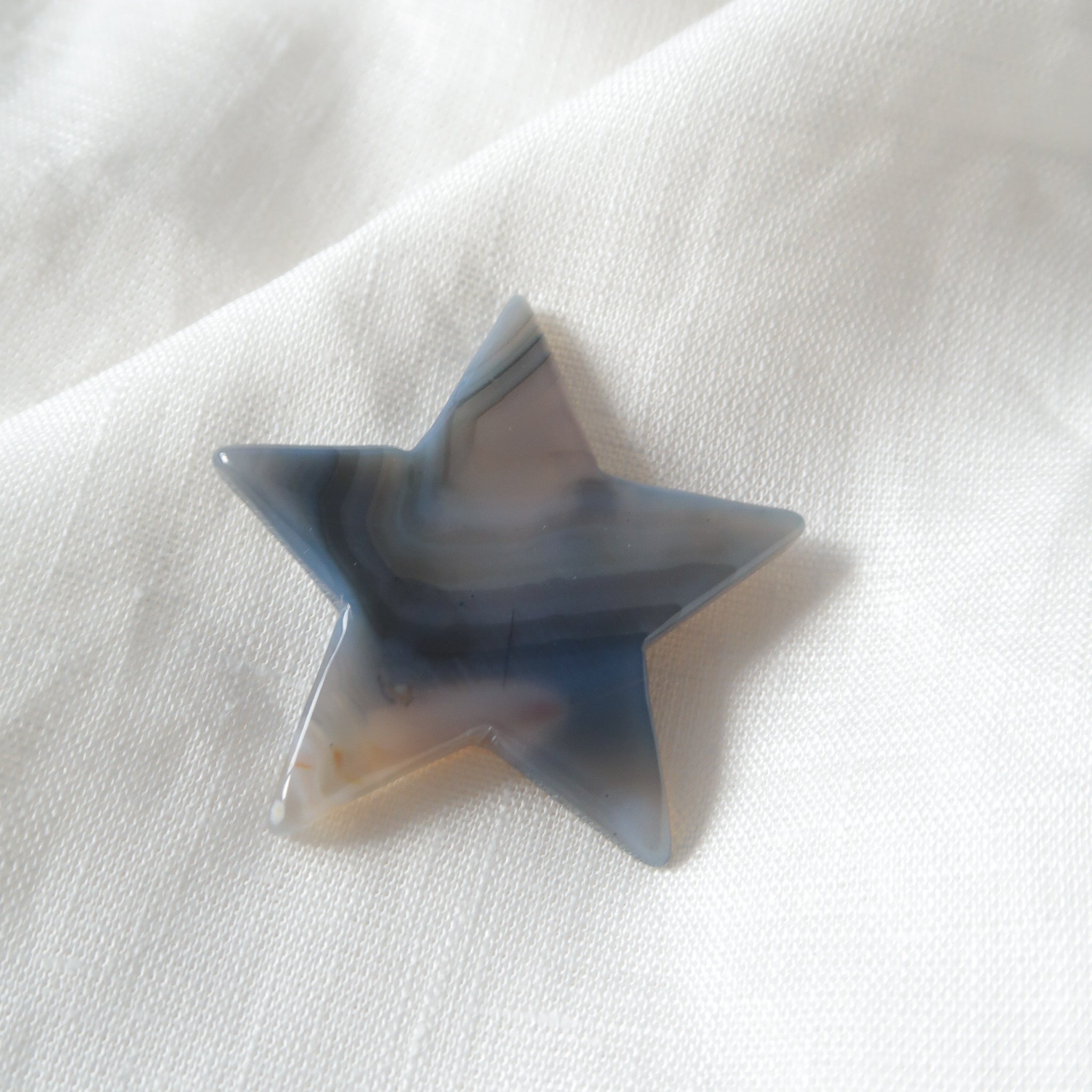 Natural Blue Polished Agate Star Shape
