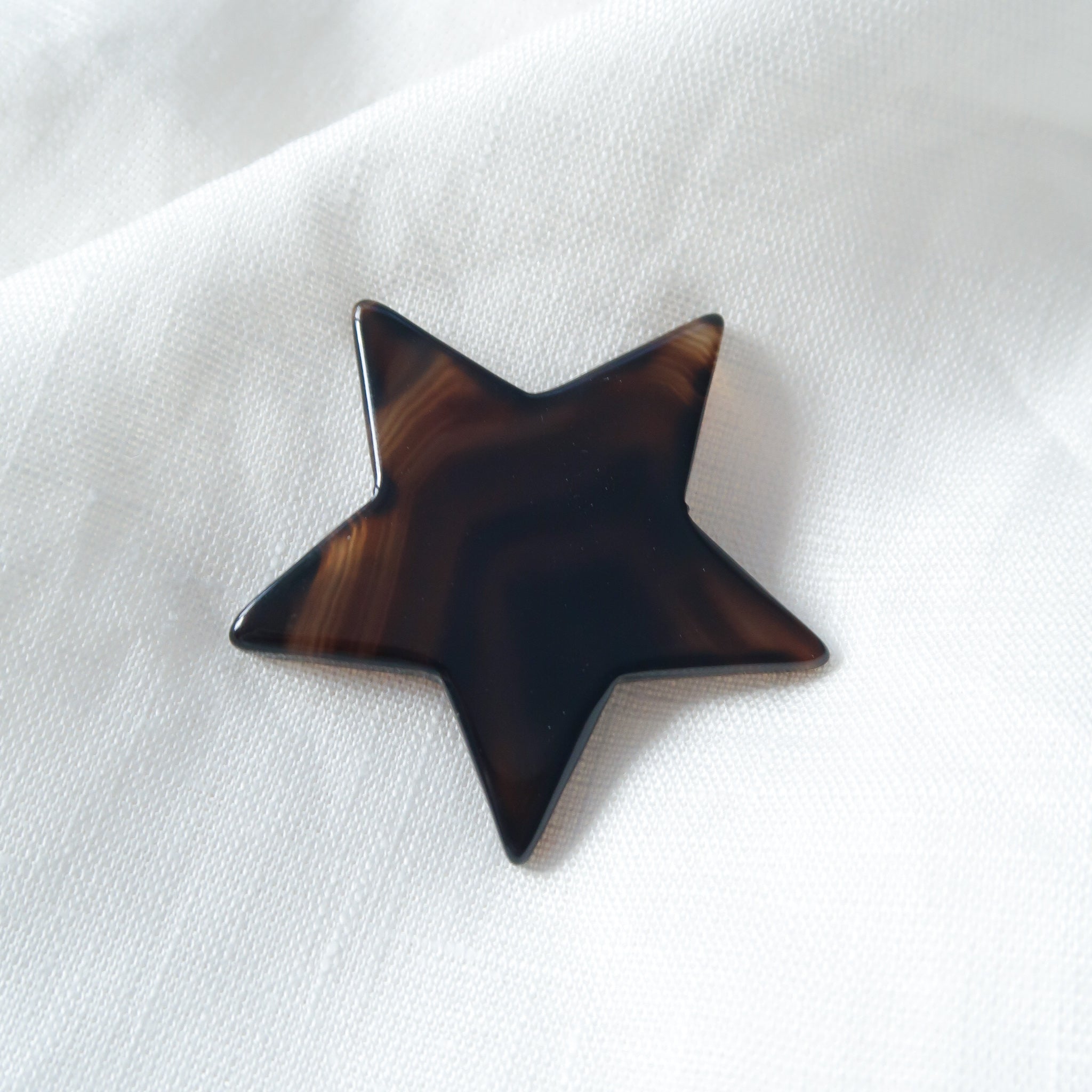 Natural Black/Brown Polished Agate Star Shape